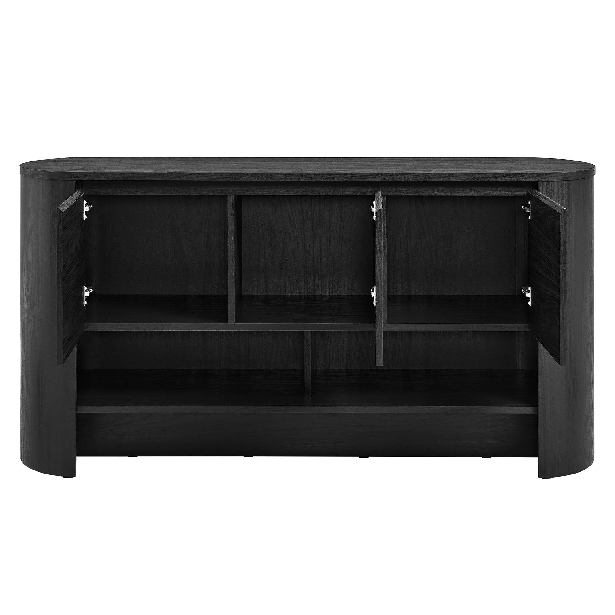 Duval 62 Inch Oval Sideboard, Black