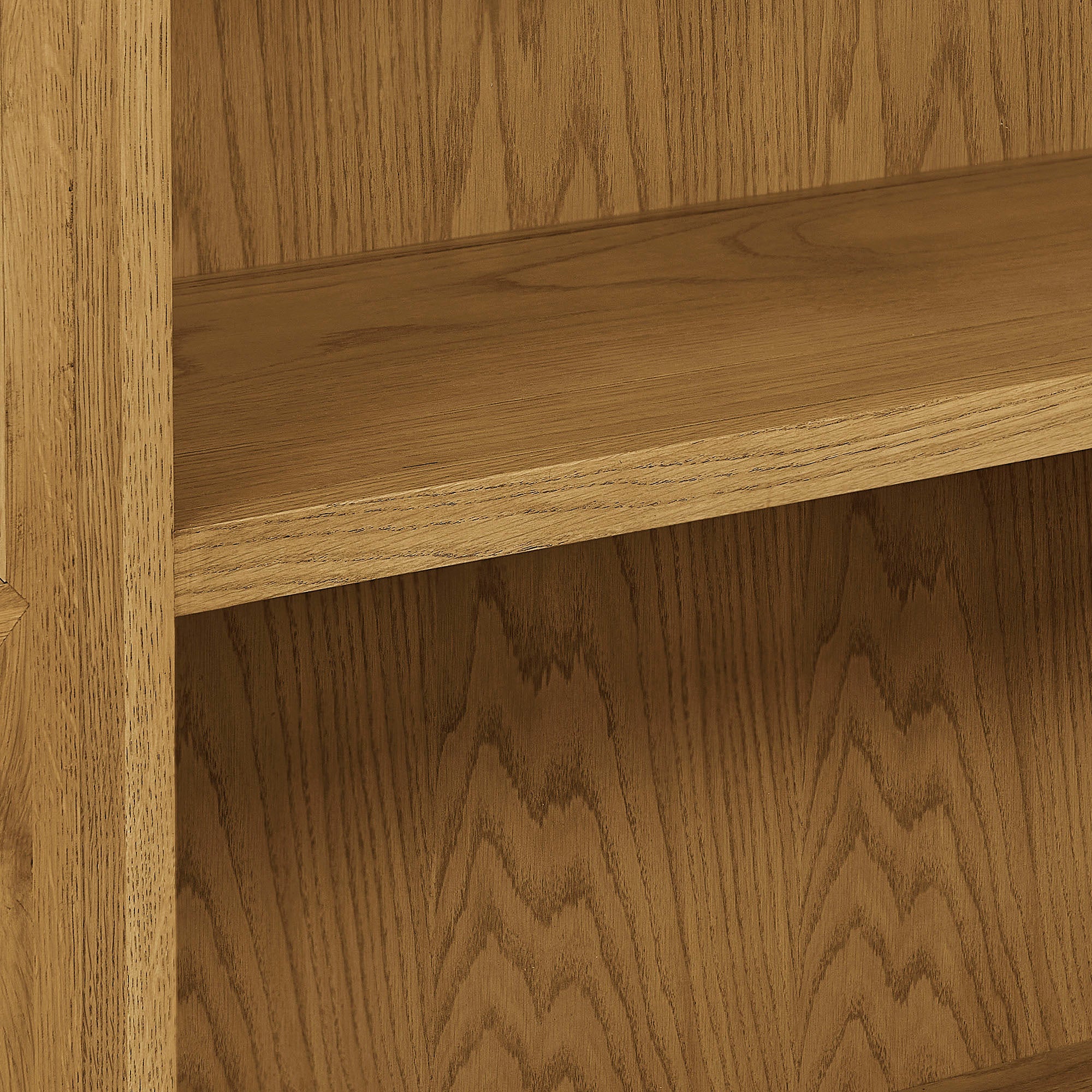 Anwen Solid Wood and Glass Display Cabinet, Oak