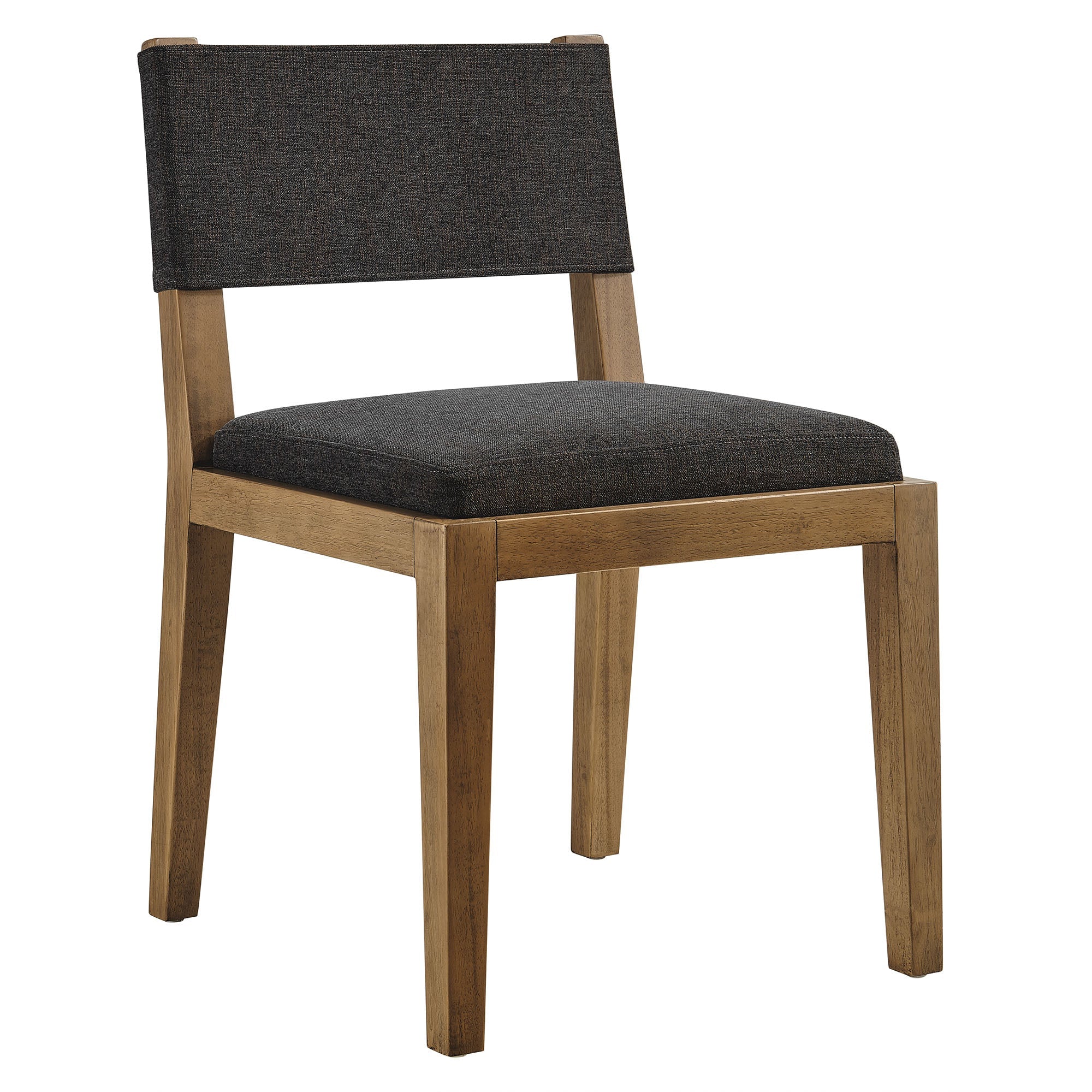 Calder Fabric Upholstered Wood Armless Dining Chair, Dark Gray