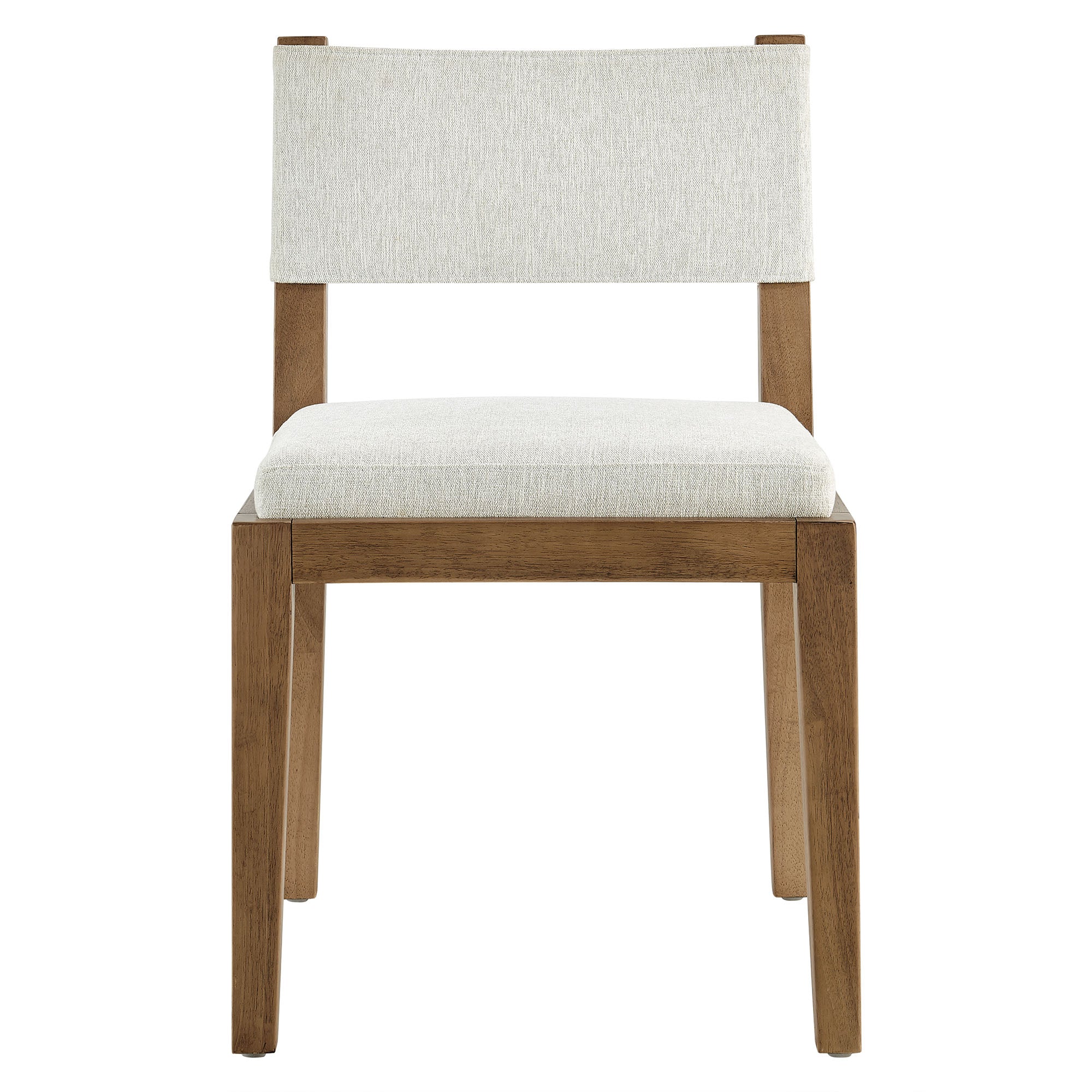 Calder Fabric Upholstered Wood Armless Dining Chair, Ivory
