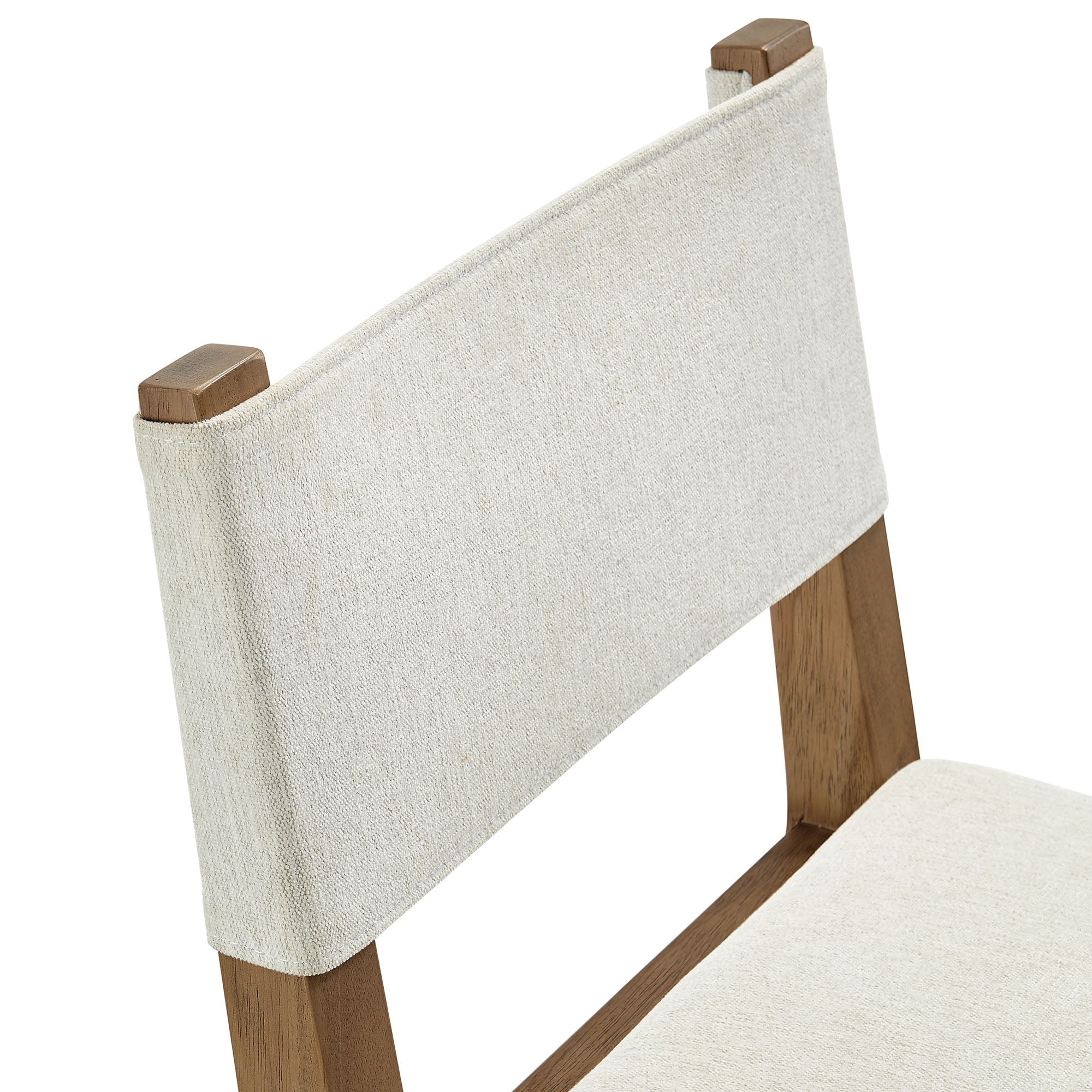 Calder Fabric Upholstered Wood Armless Dining Chair, Ivory