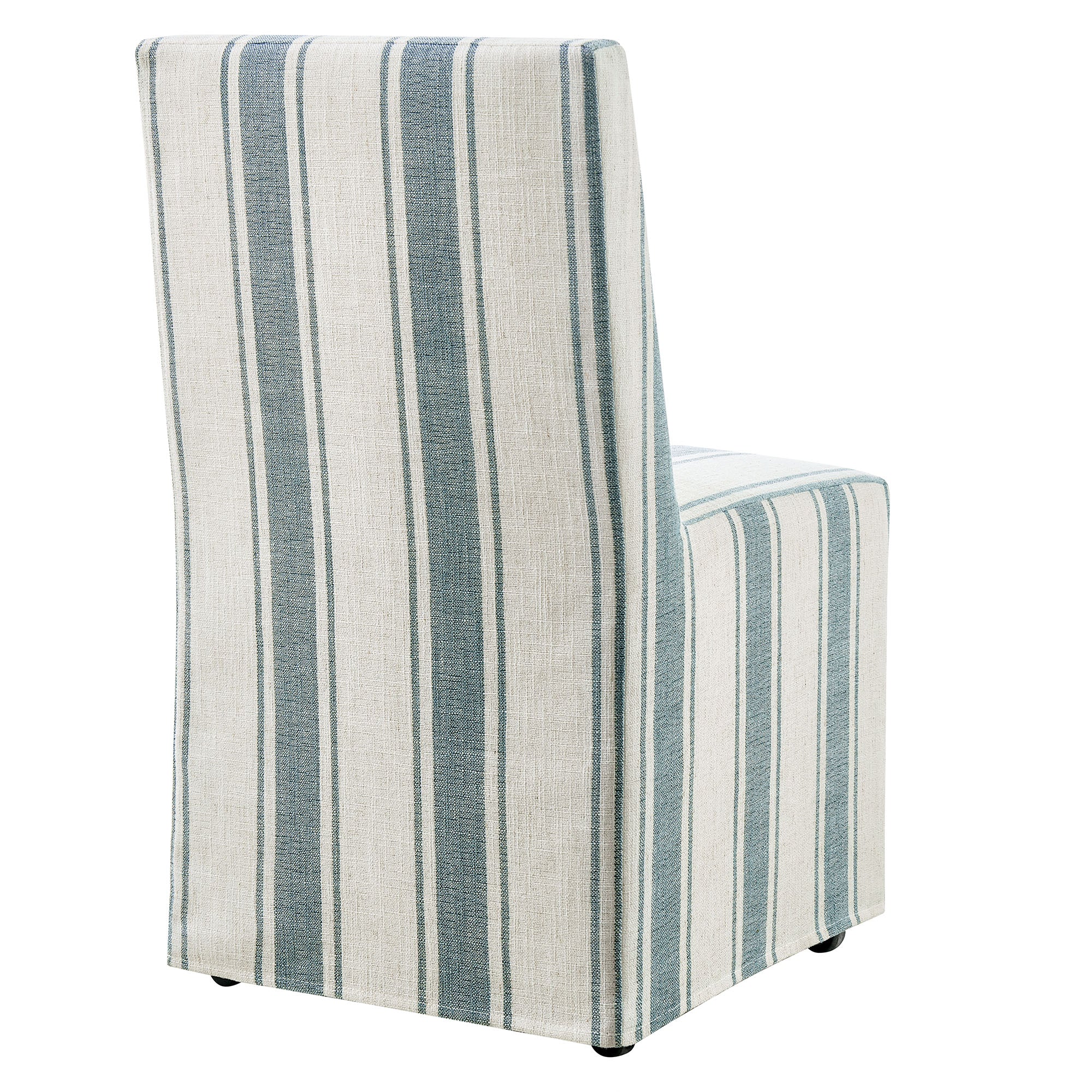 Tessera Striped Slipcovered Dining Side Chair, Blue Stripe