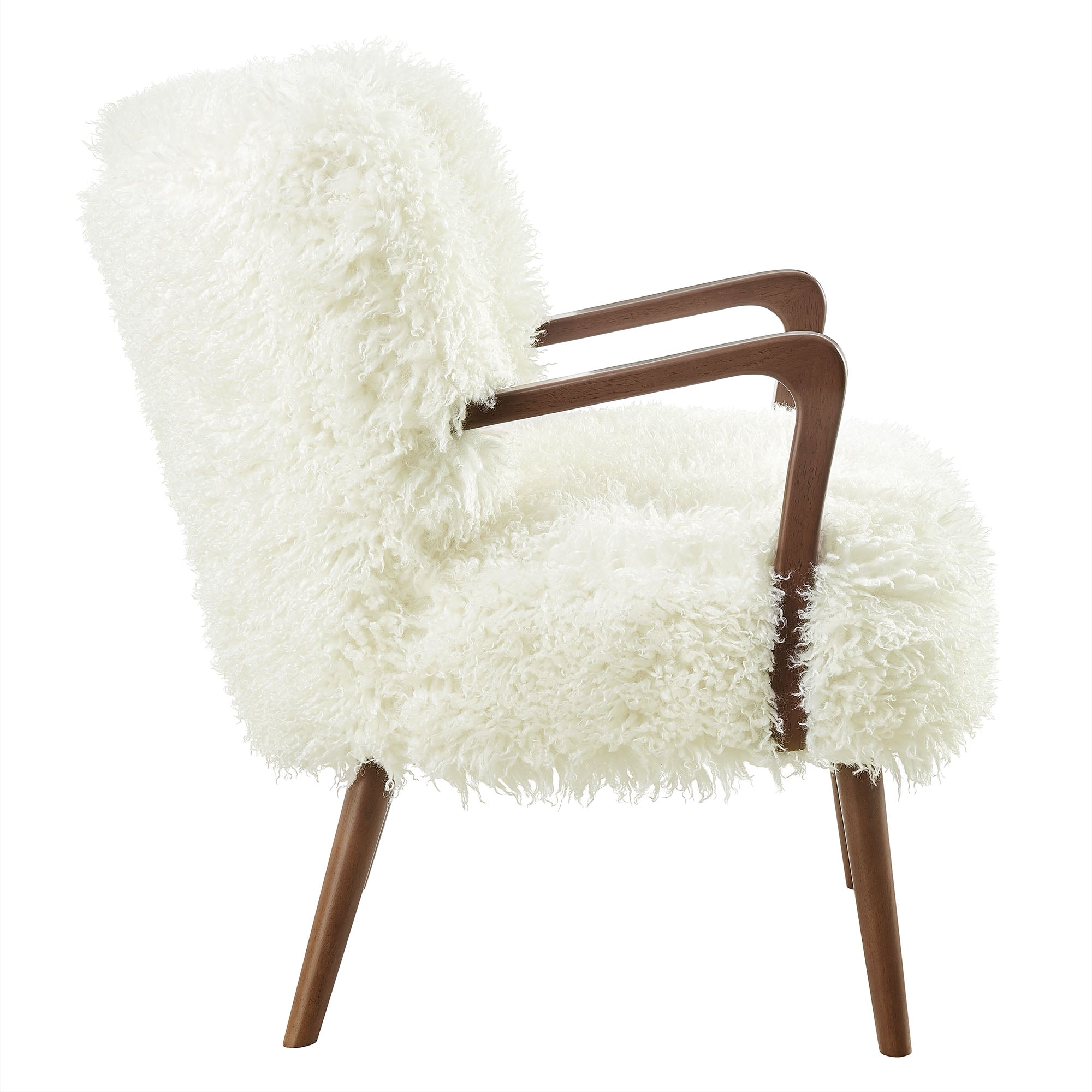 Zerra Faux Shearling Accent Armchair, White
