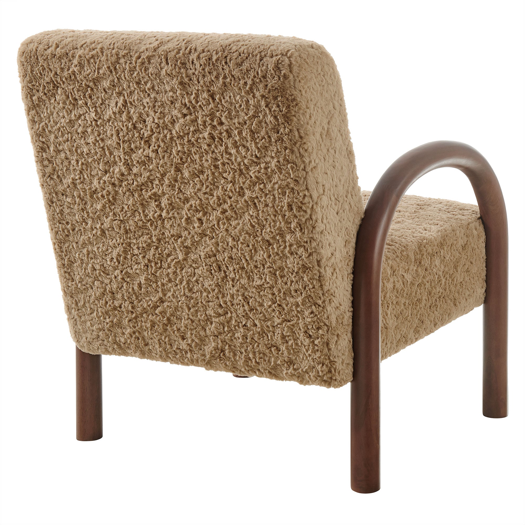 Lunet Faux Shearling Accent Armchair, Sand