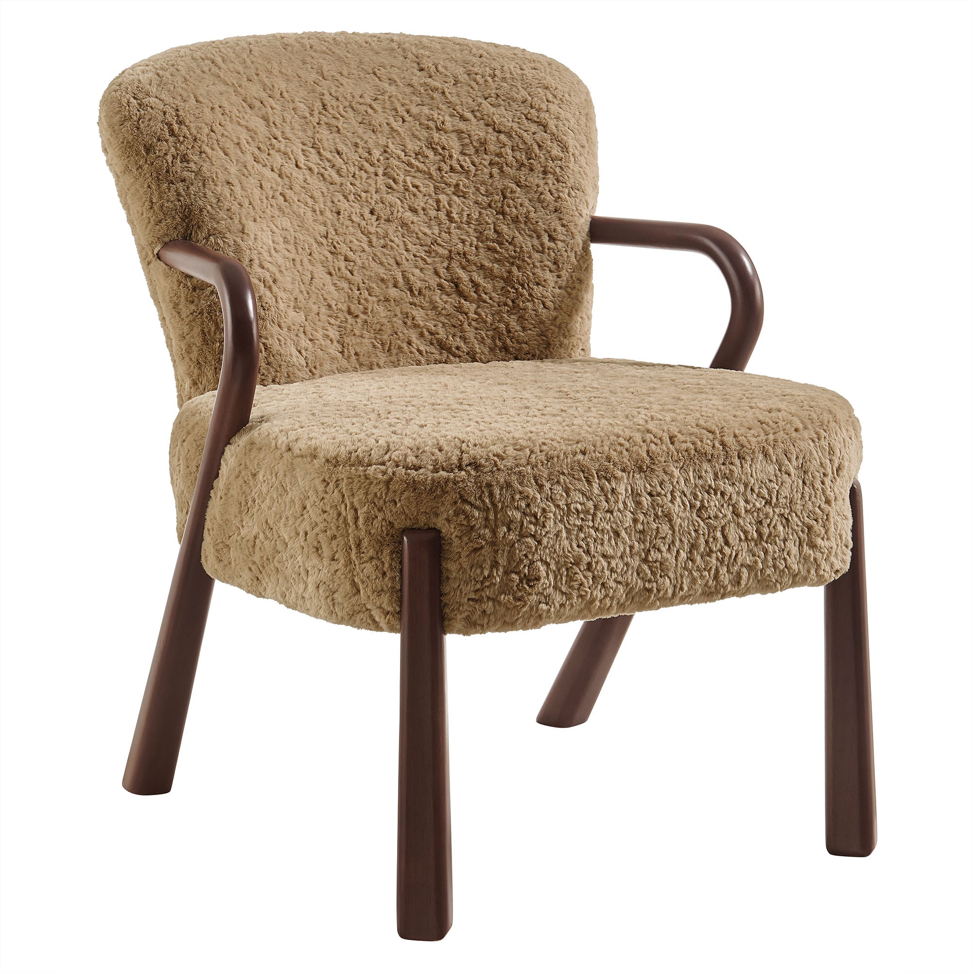 Arden Faux Shearling Accent Armchair, Sand