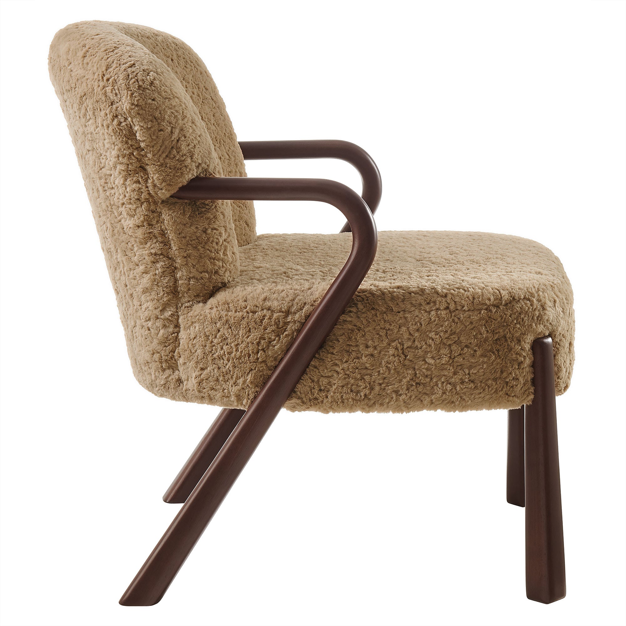Arden Faux Shearling Accent Armchair, Sand