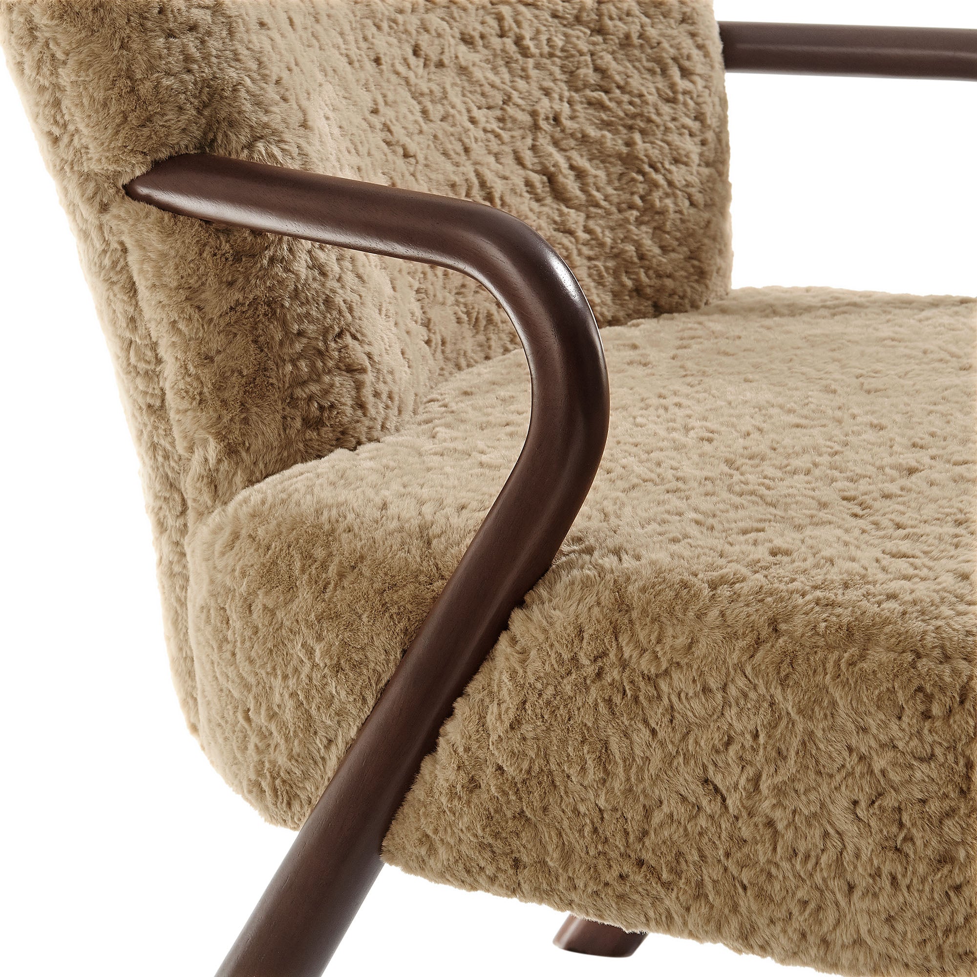 Arden Faux Shearling Accent Armchair, Sand