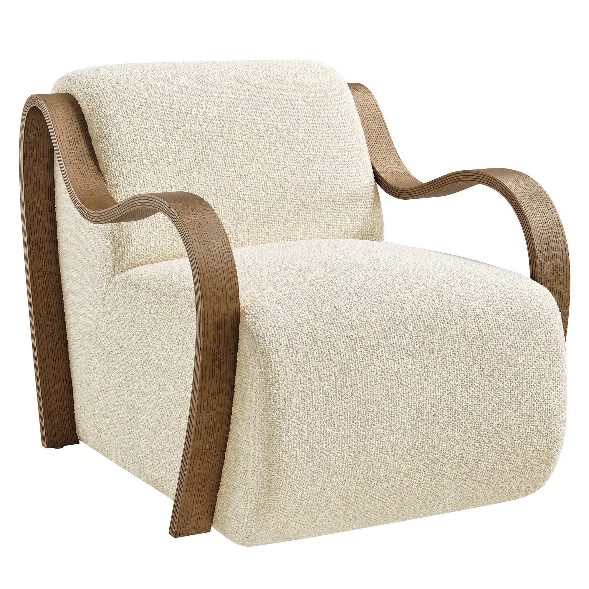 Atrium Lattice Boucle Accent Armchair, Cream