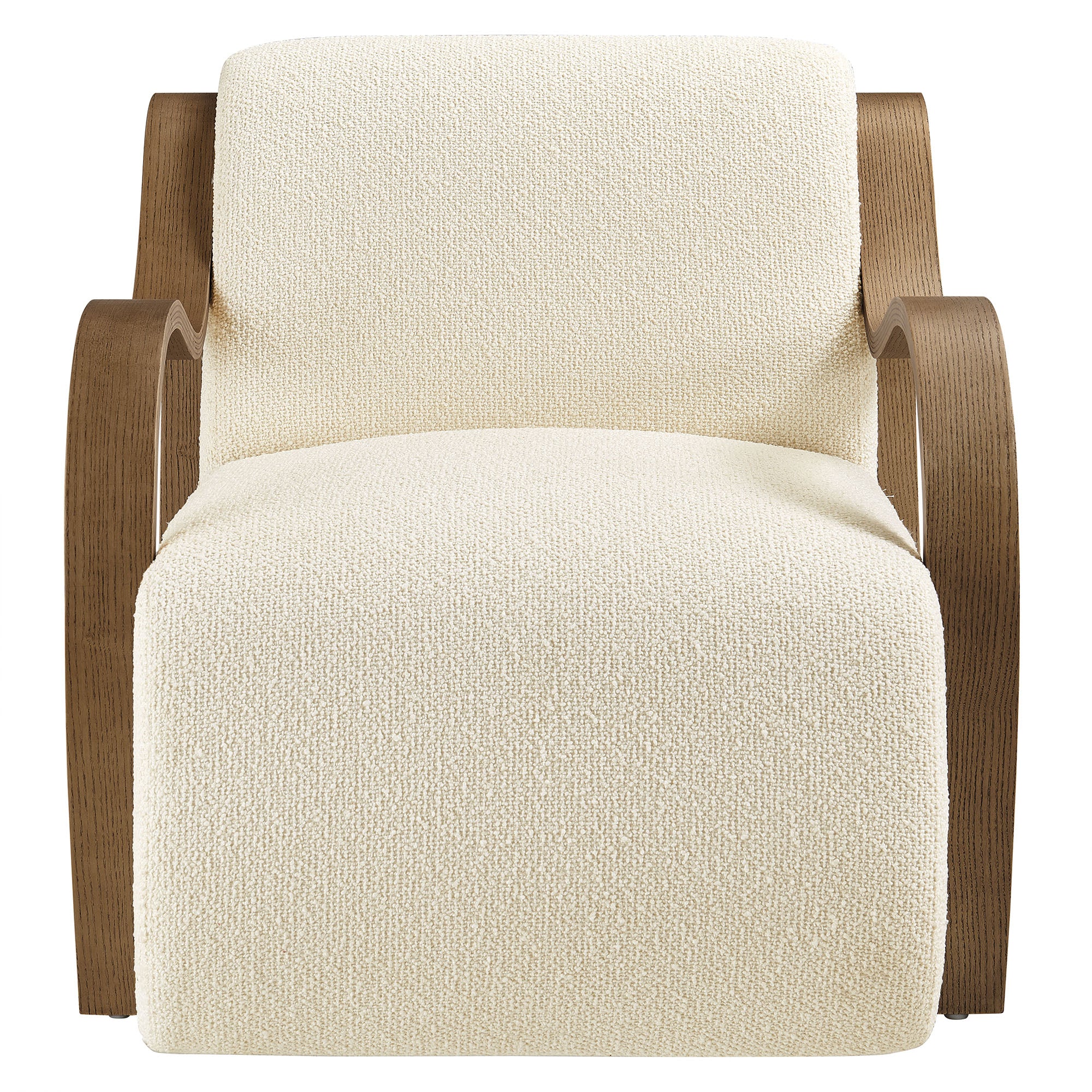 Atrium Lattice Boucle Accent Armchair, Cream