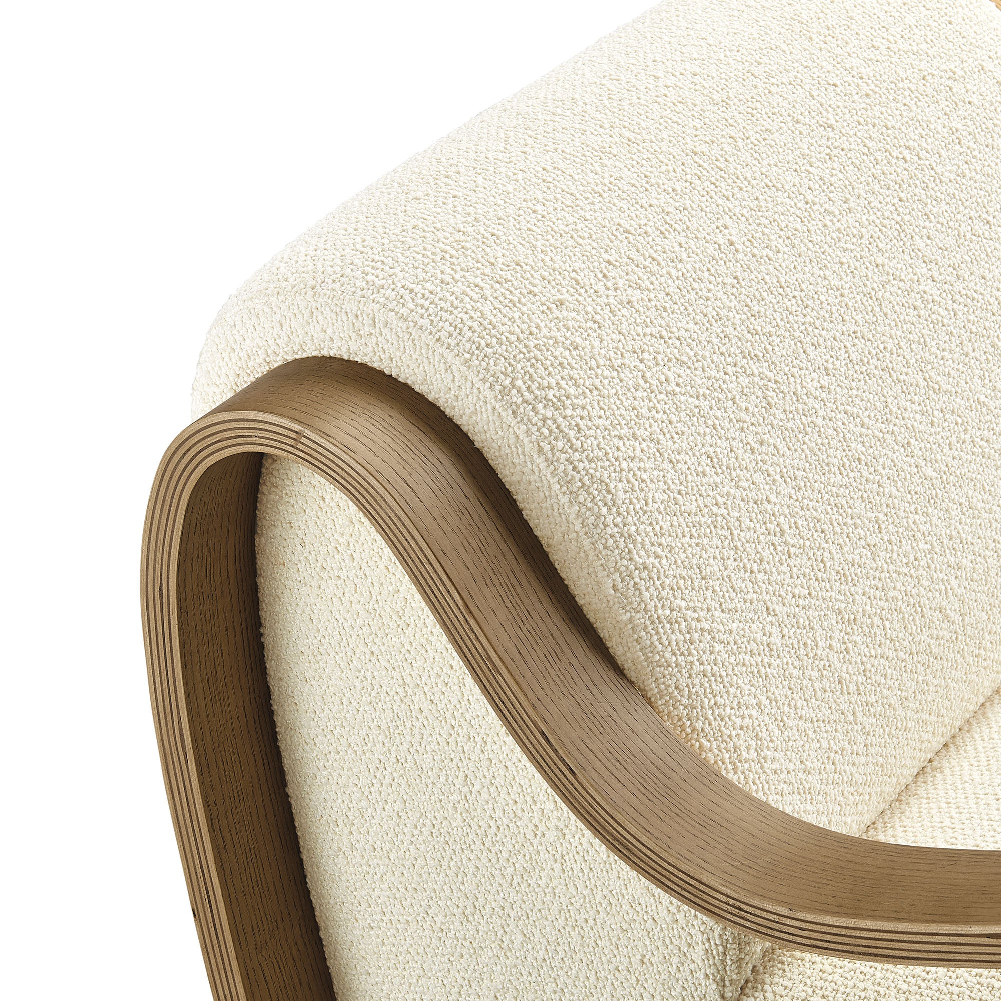 Atrium Lattice Boucle Accent Armchair, Cream