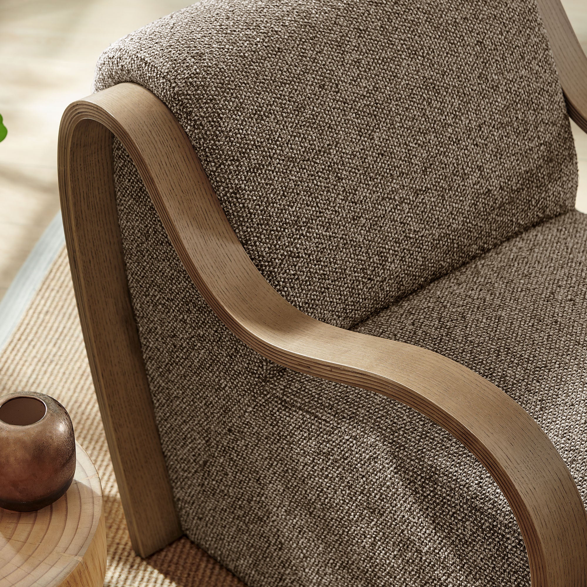 Atrium Lattice Boucle Accent Armchair, Earth