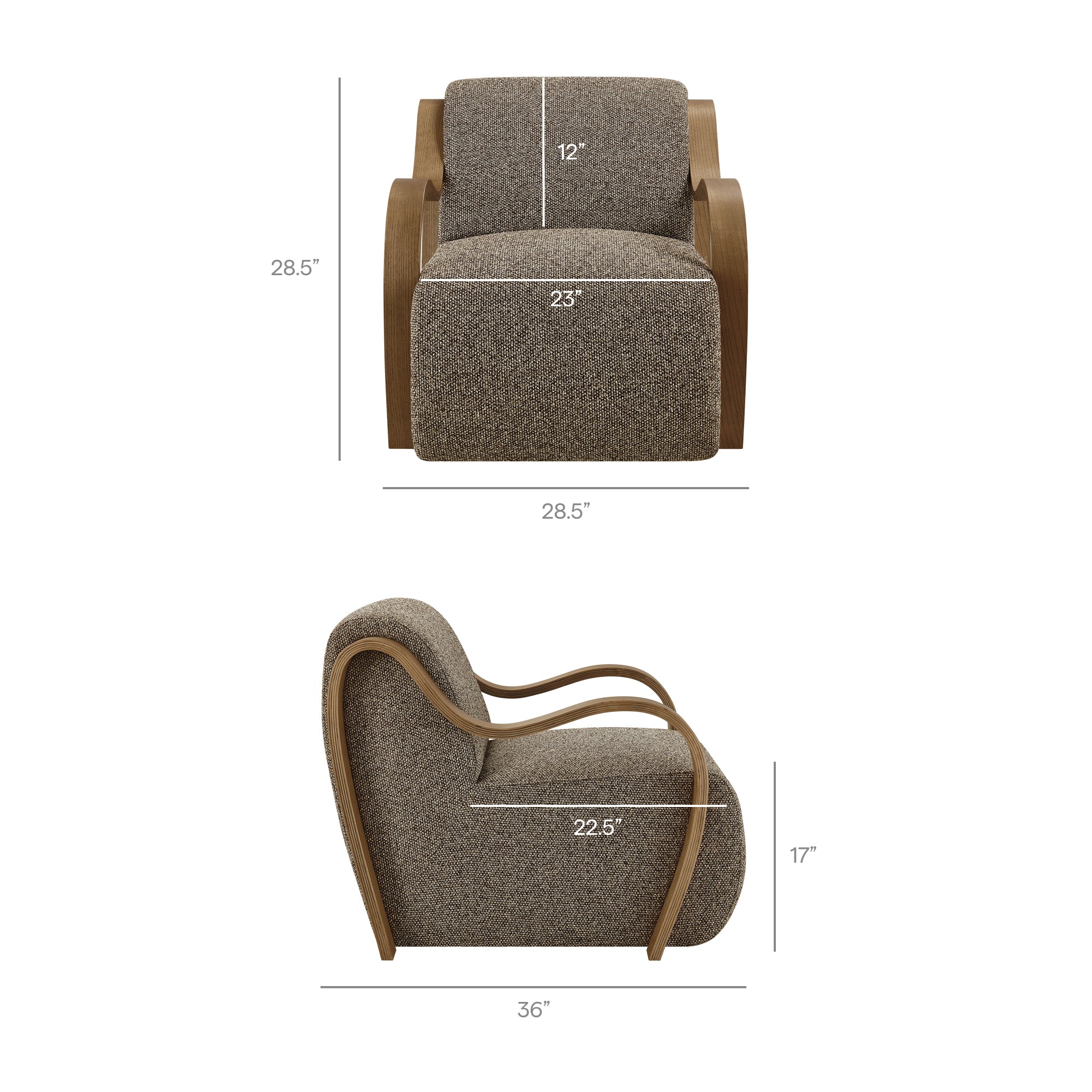 Atrium Lattice Boucle Accent Armchair, Earth