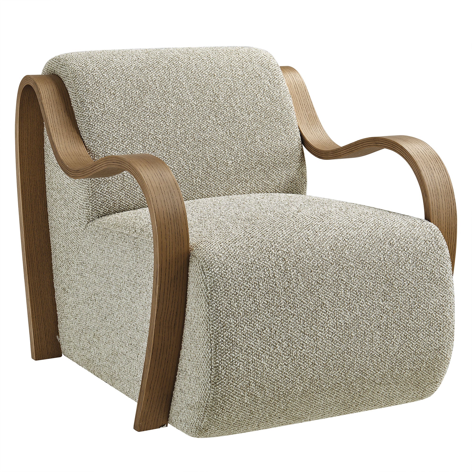 Atrium Lattice Boucle Accent Armchair, Marble
