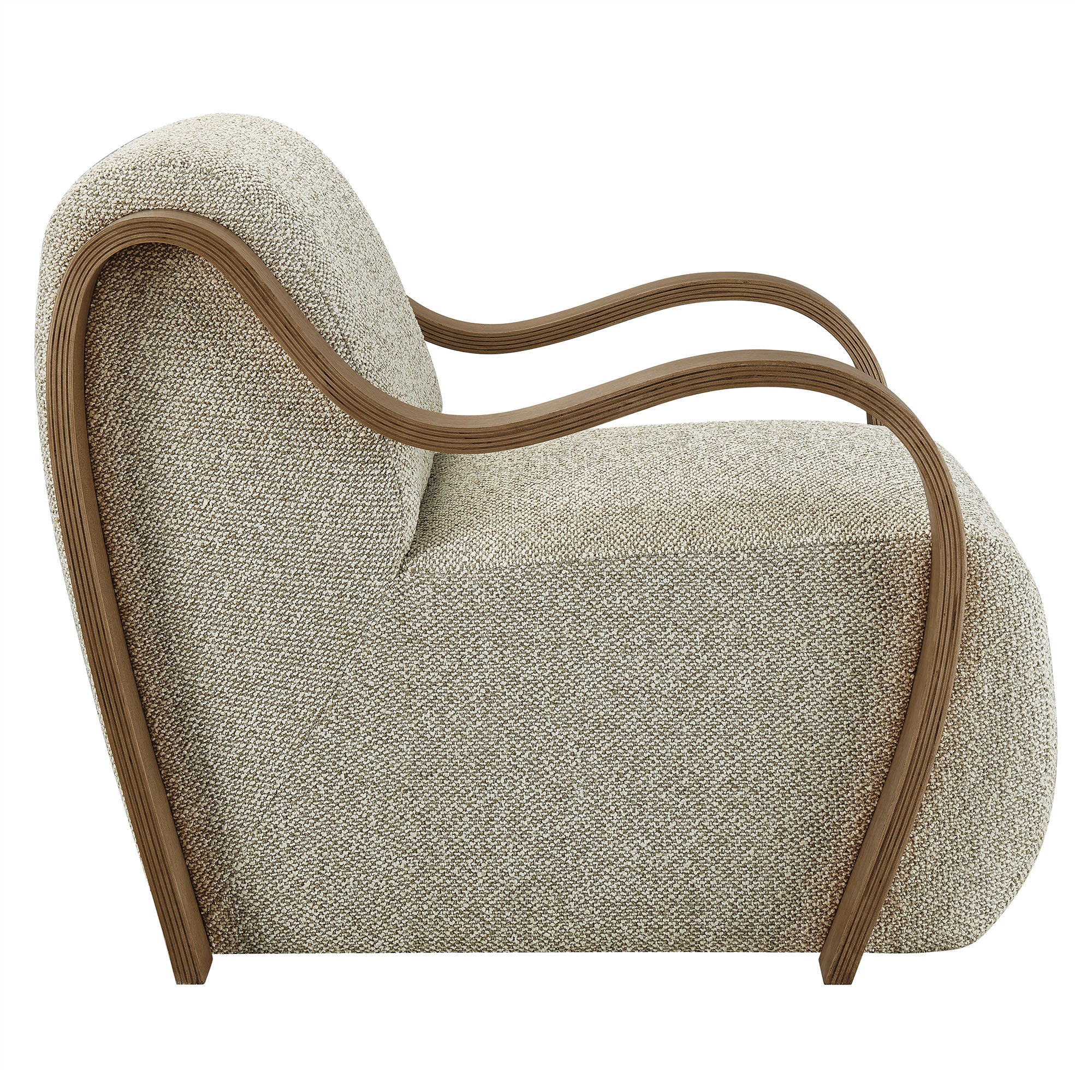 Atrium Lattice Boucle Accent Armchair, Marble