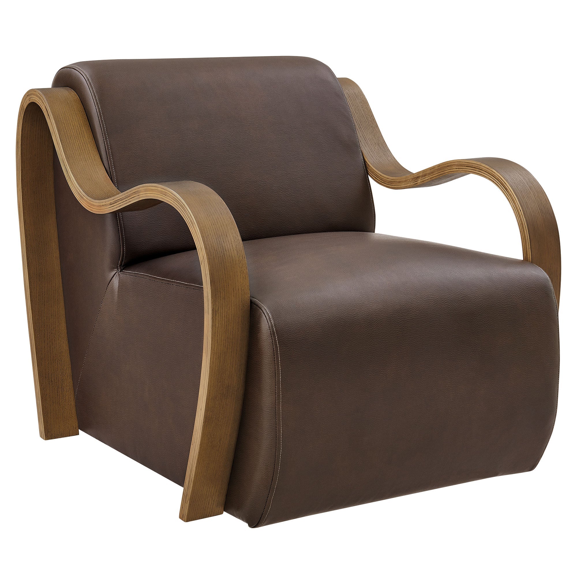 Atrium Vegan Leather Accent Armchair, Espresso