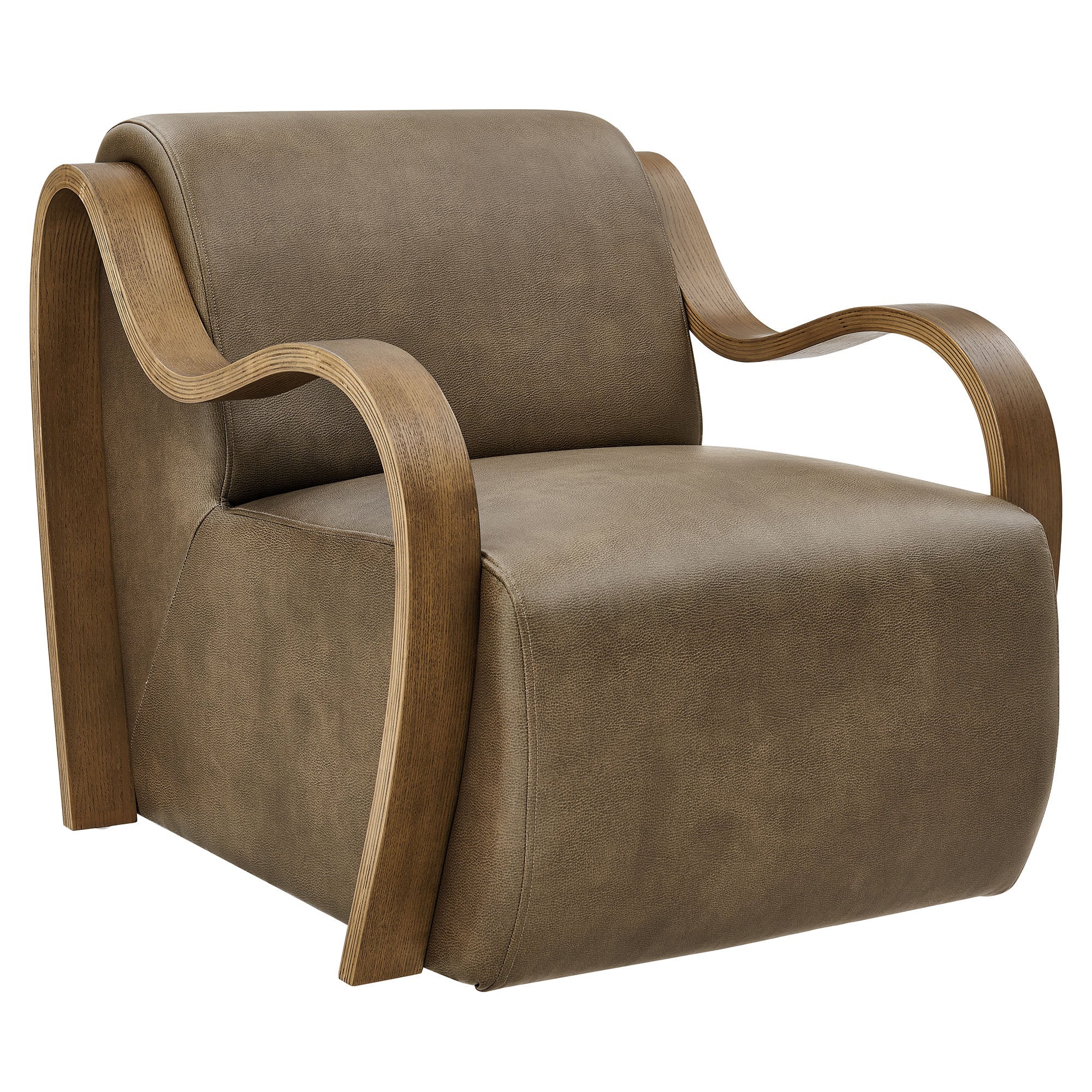 Atrium Vegan Leather Accent Armchair, Mushroom