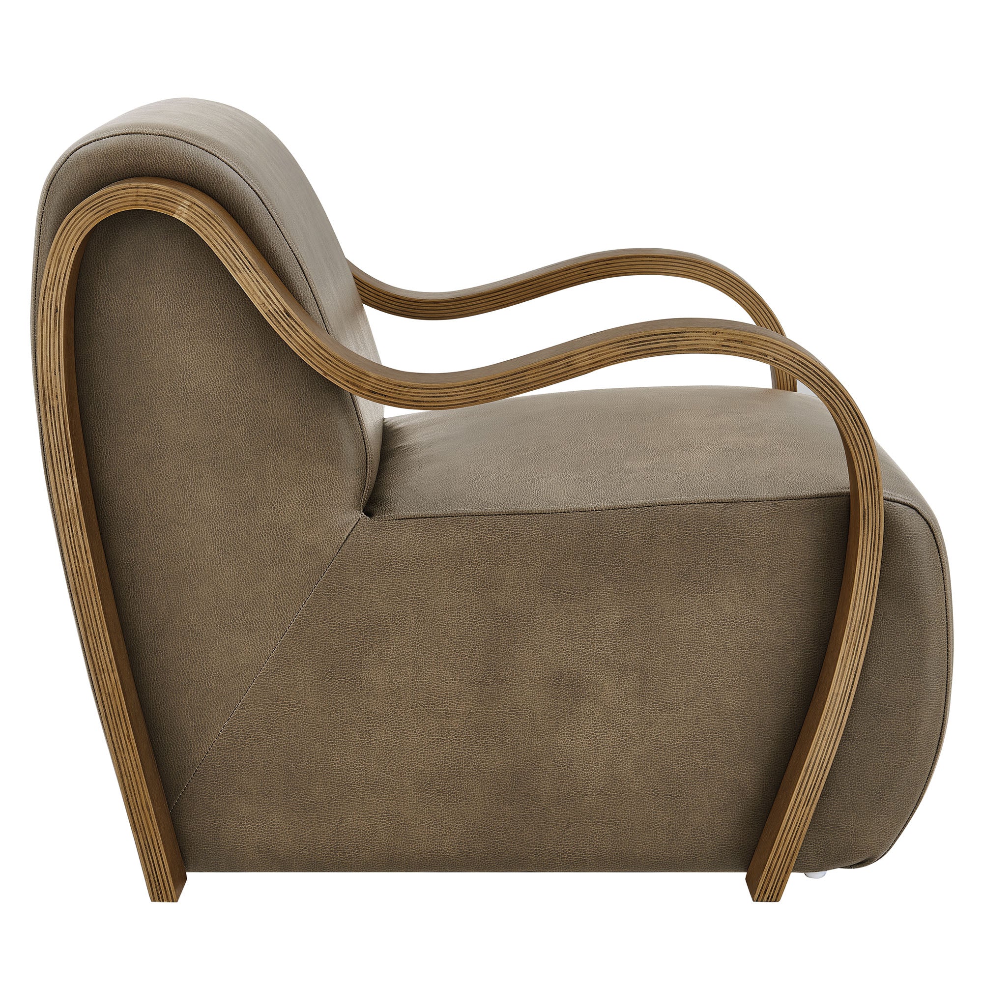 Atrium Vegan Leather Accent Armchair, Mushroom