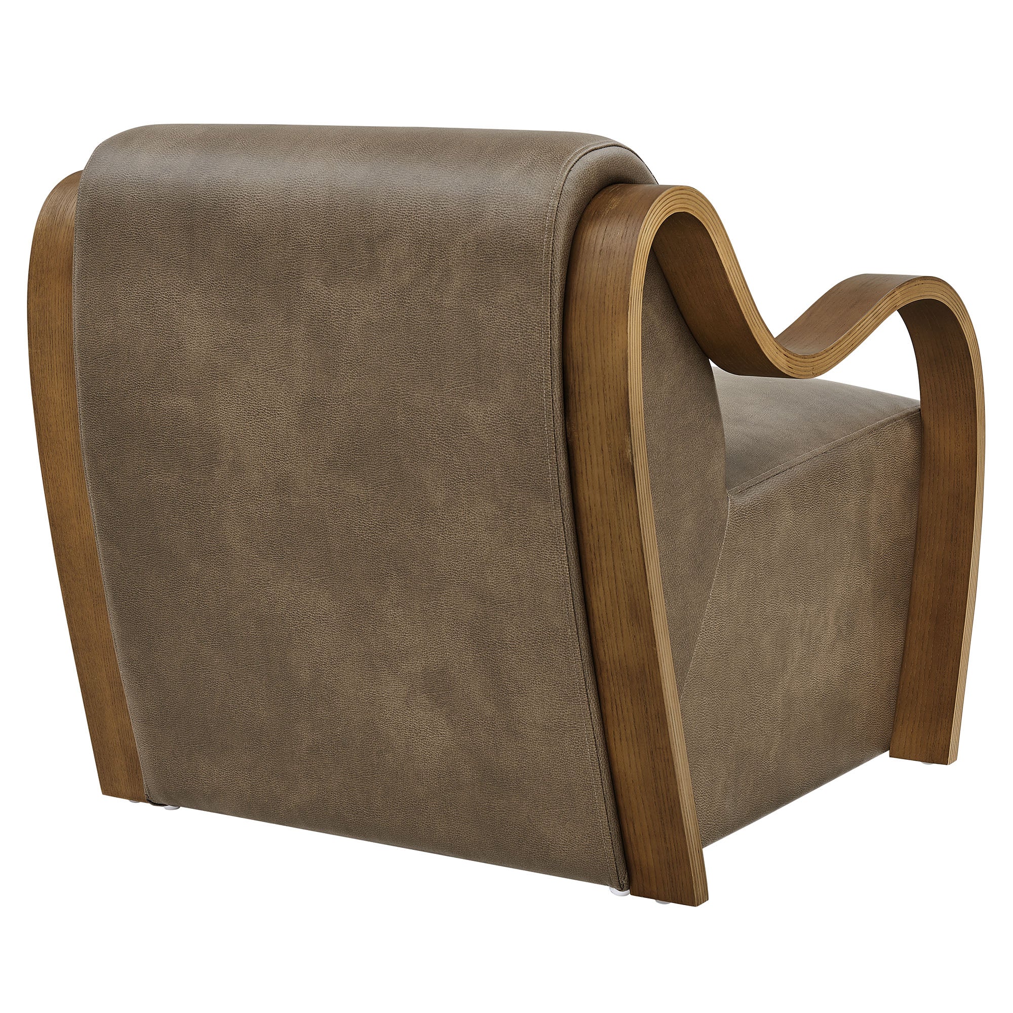 Atrium Vegan Leather Accent Armchair, Mushroom