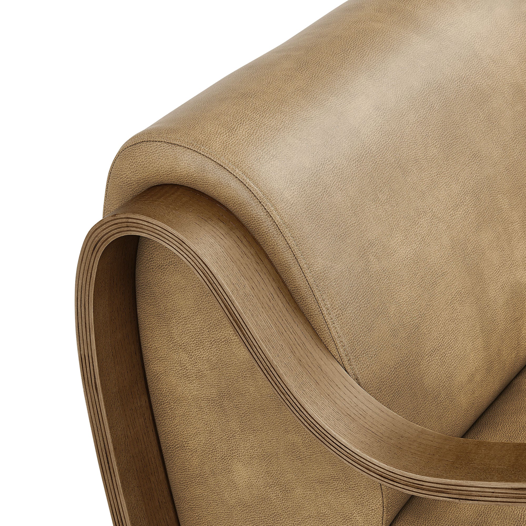Atrium Vegan Leather Accent Armchair, Toast