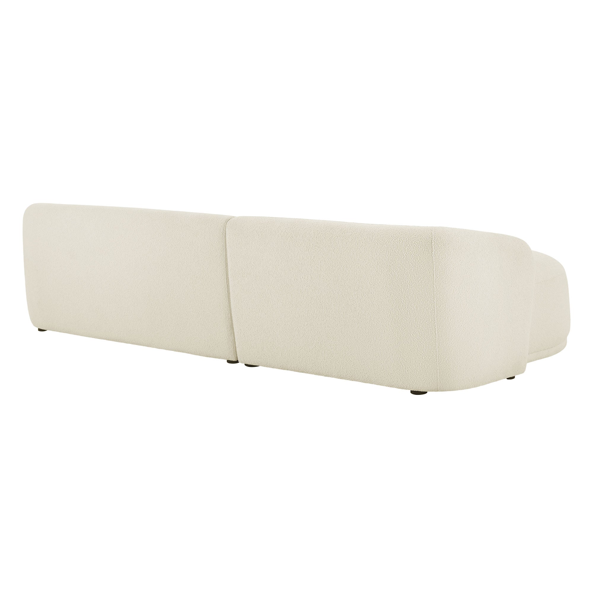 Monica 2 Piece Left Facing Boucle Fabric Modular Sofa with Chaise, Cream