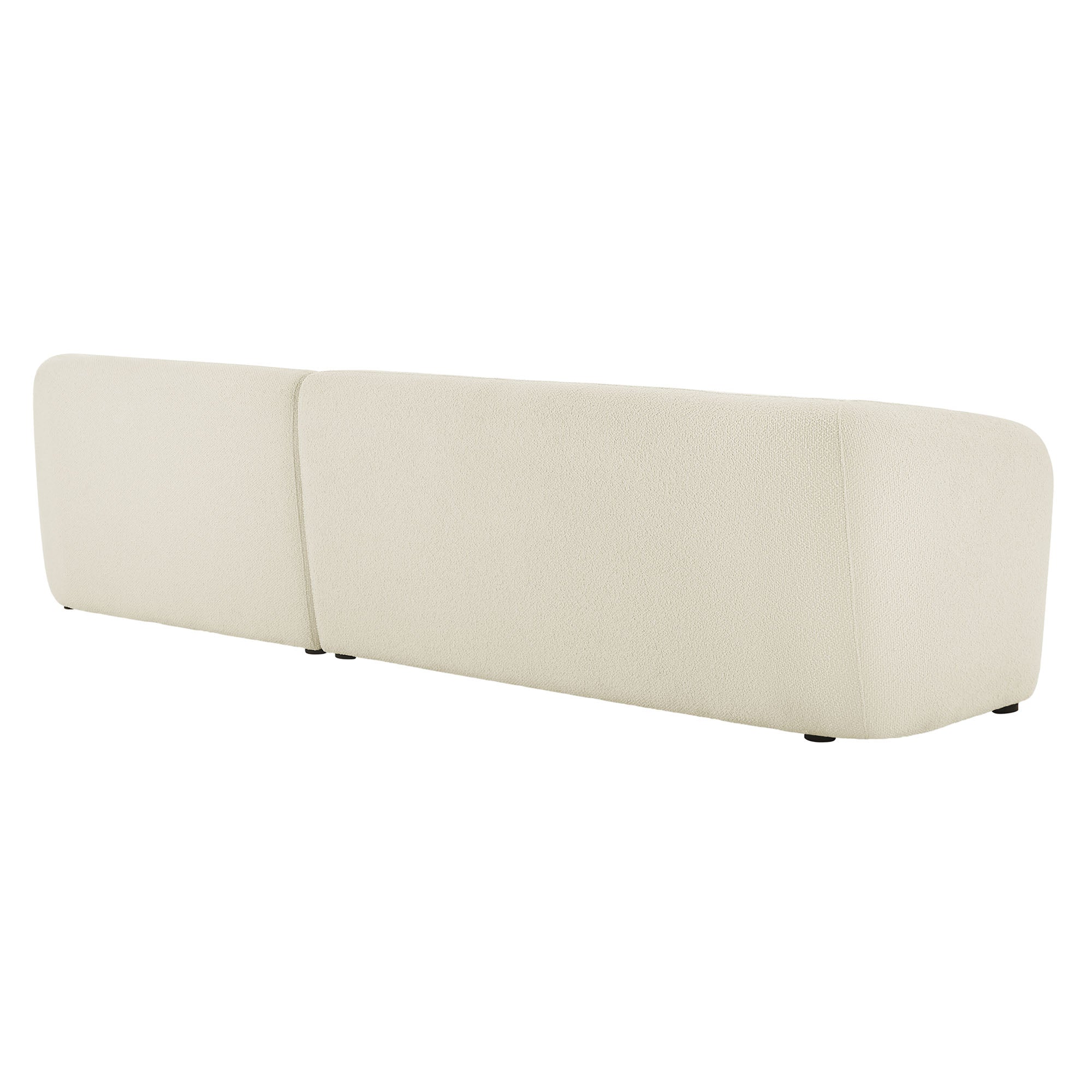 Monica 2 Piece Right Facing Boucle Fabric Modular Sofa with Chaise, Cream