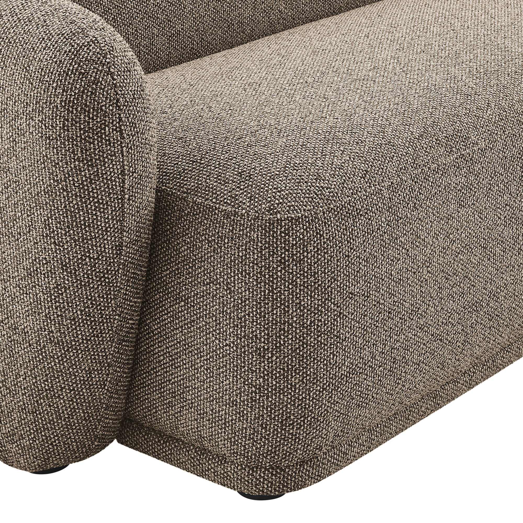 Monica 2 Piece Right Facing Boucle Fabric Modular Sofa with Chaise, Earth