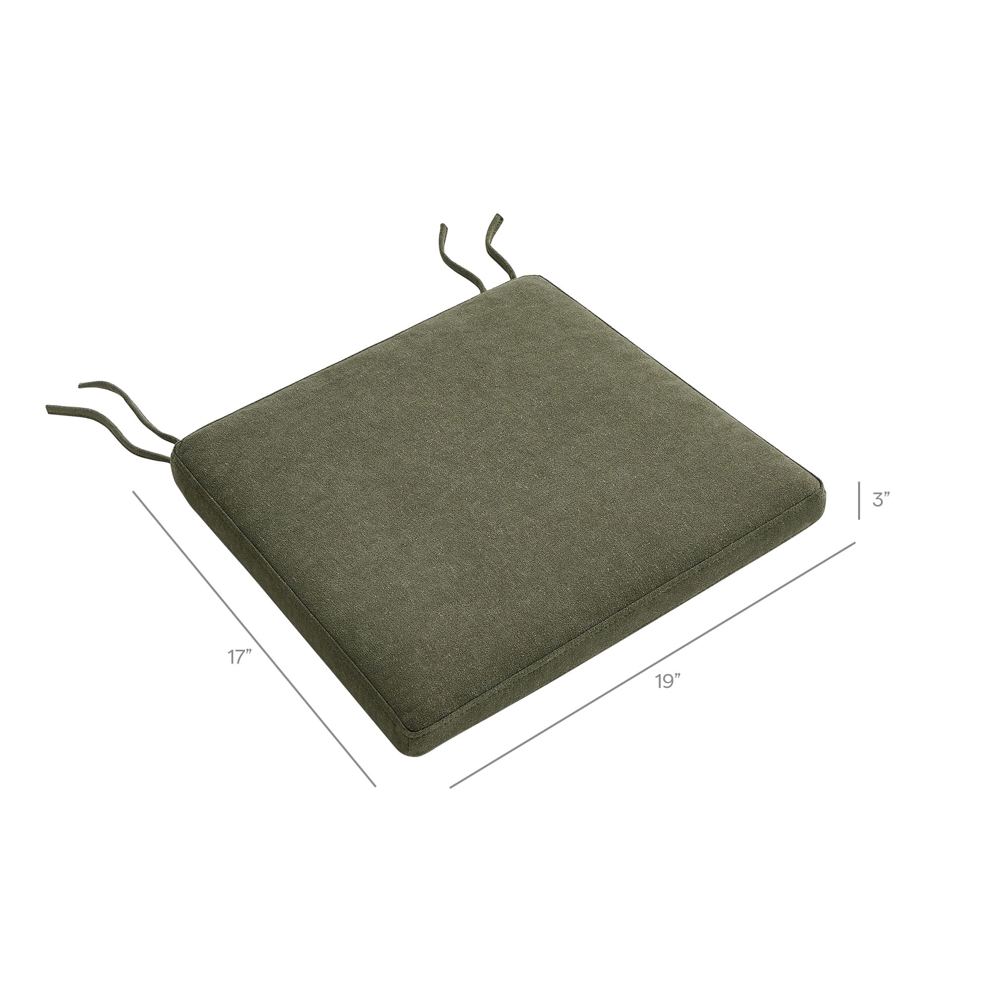 Jax Fabric Dining Chair Seat Cushion, Sage
