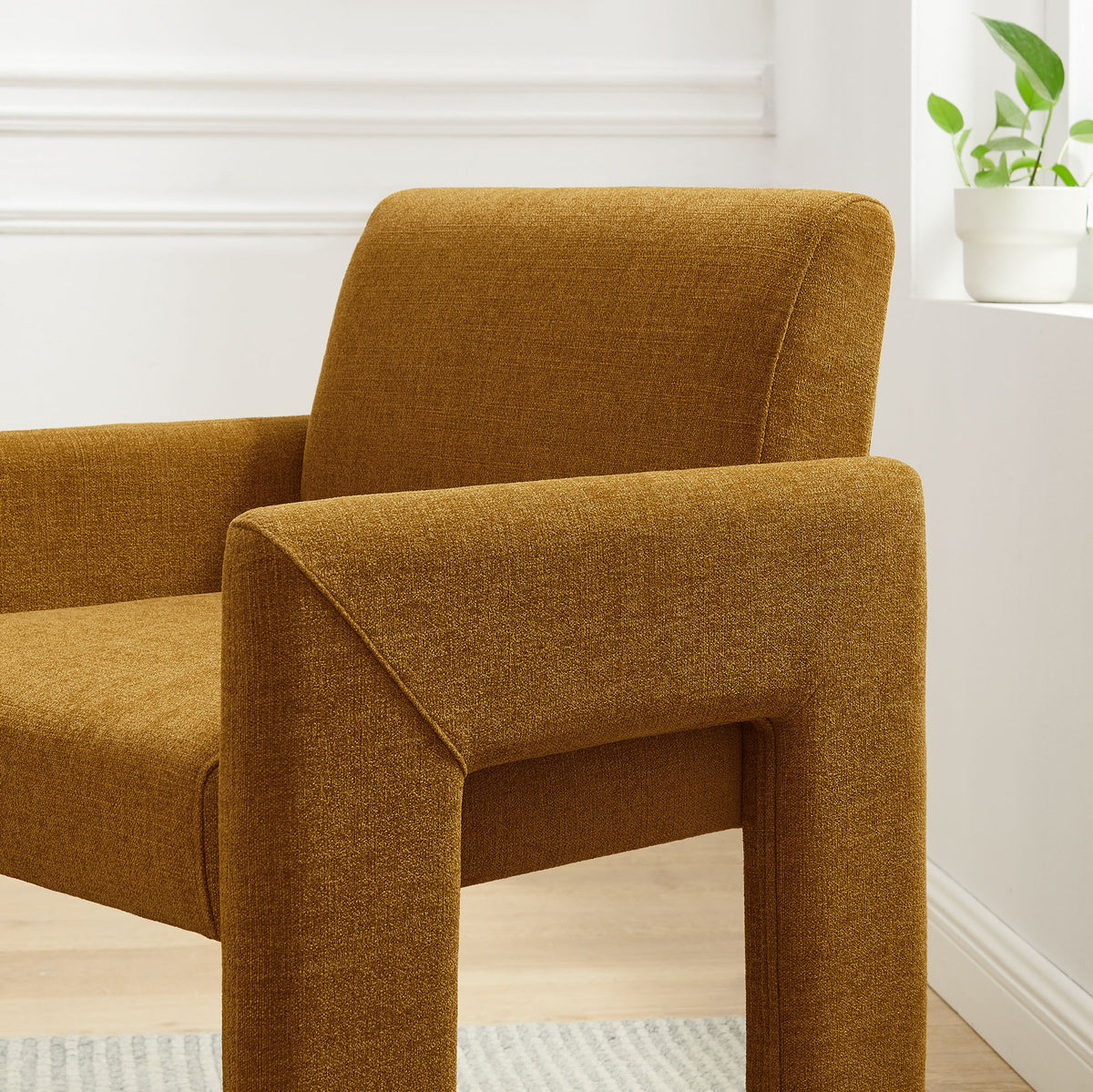 Daven Fabric Upholstered Dining Chair, Copper