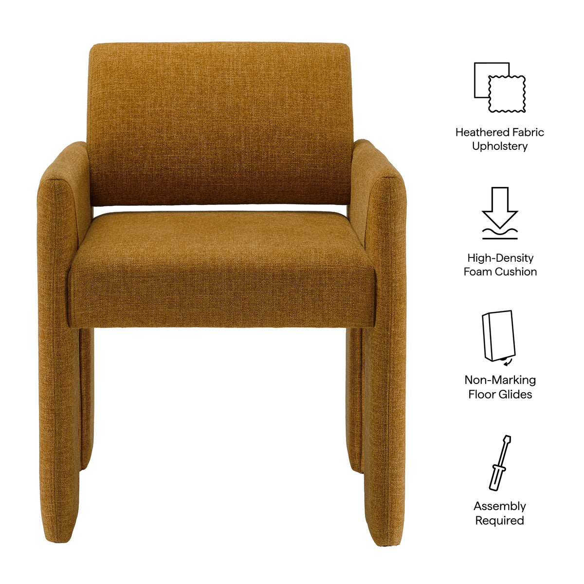 Daven Fabric Upholstered Dining Chair, Copper