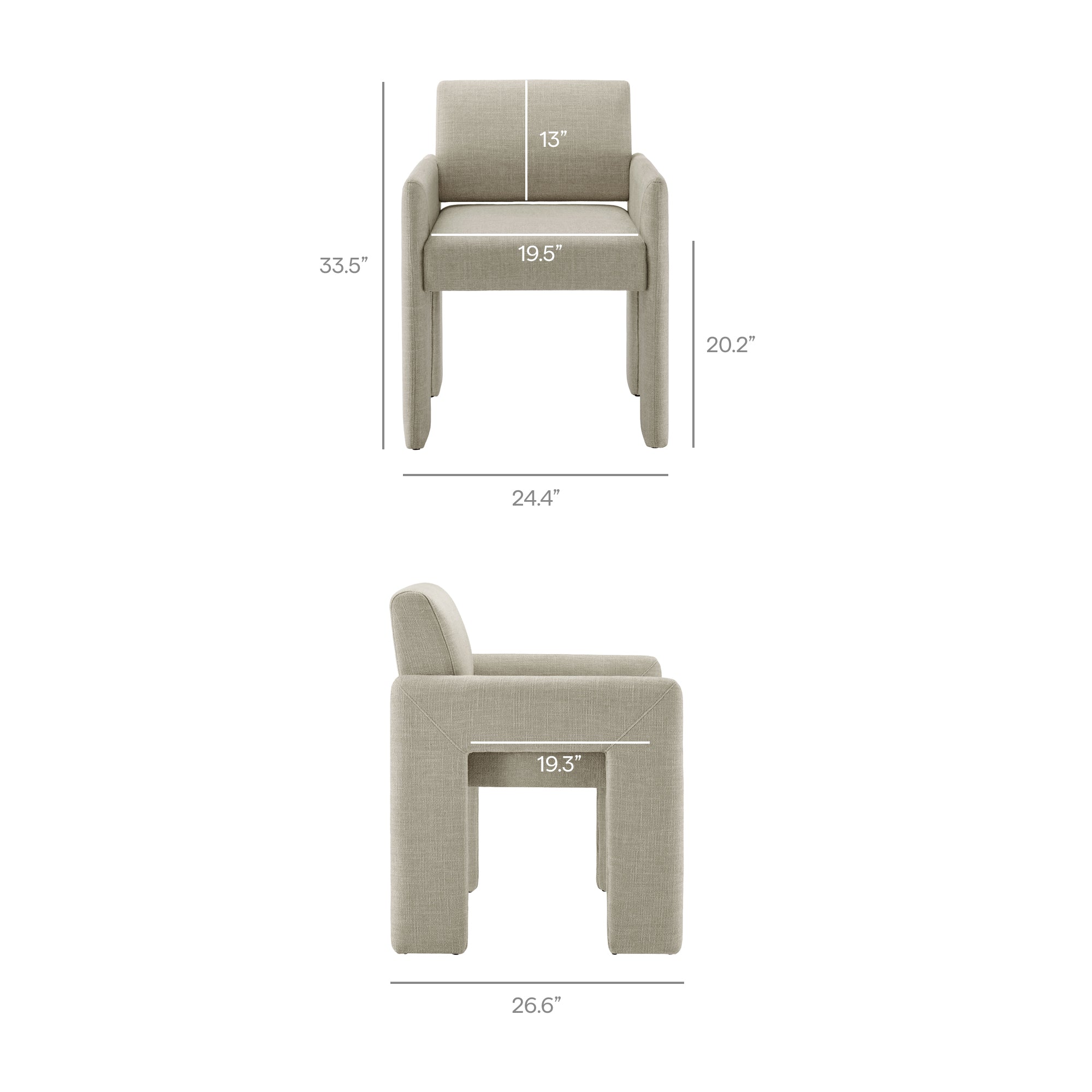 Daven Fabric Upholstered Dining Chair, Linen