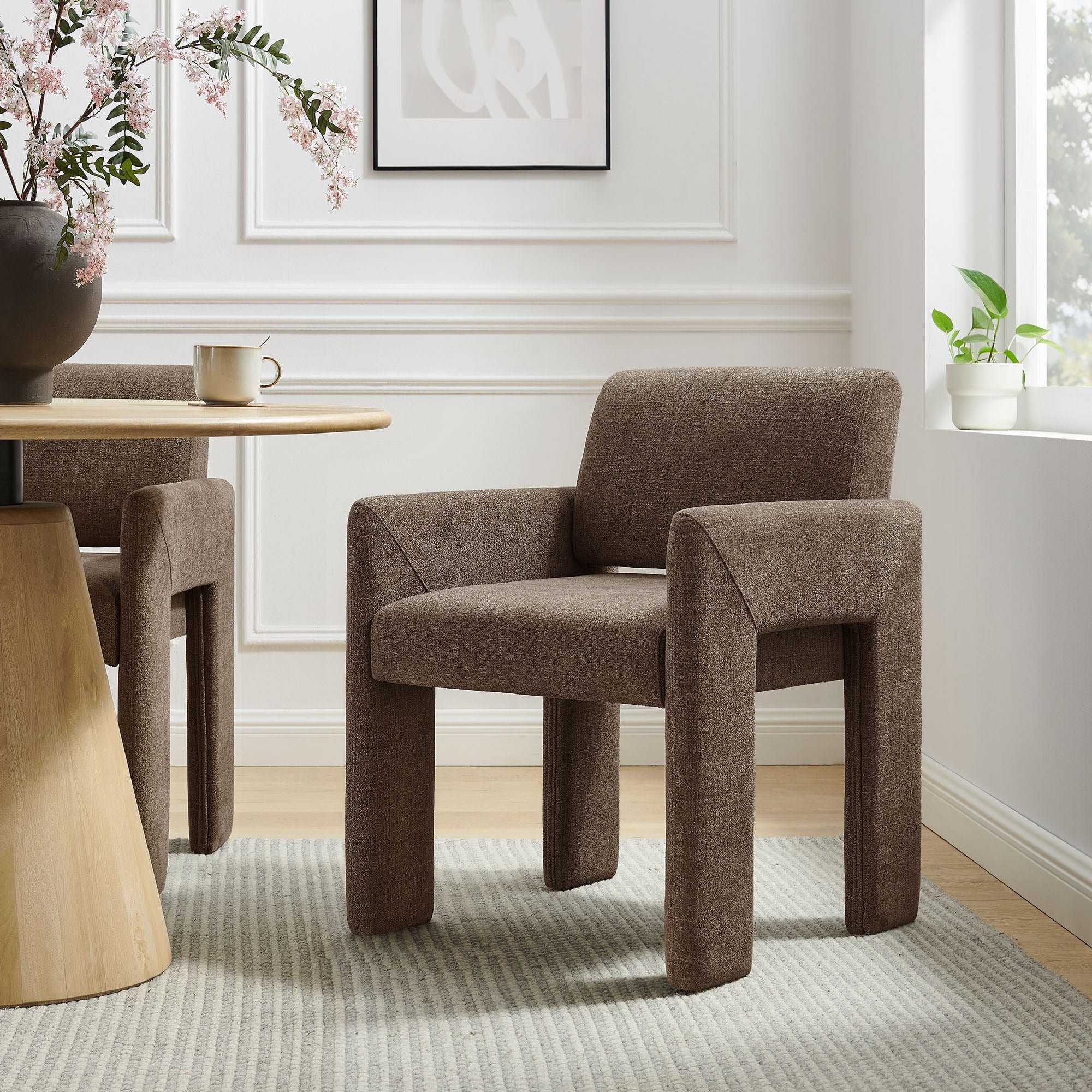 Daven Fabric Upholstered Dining Chair, Mocha