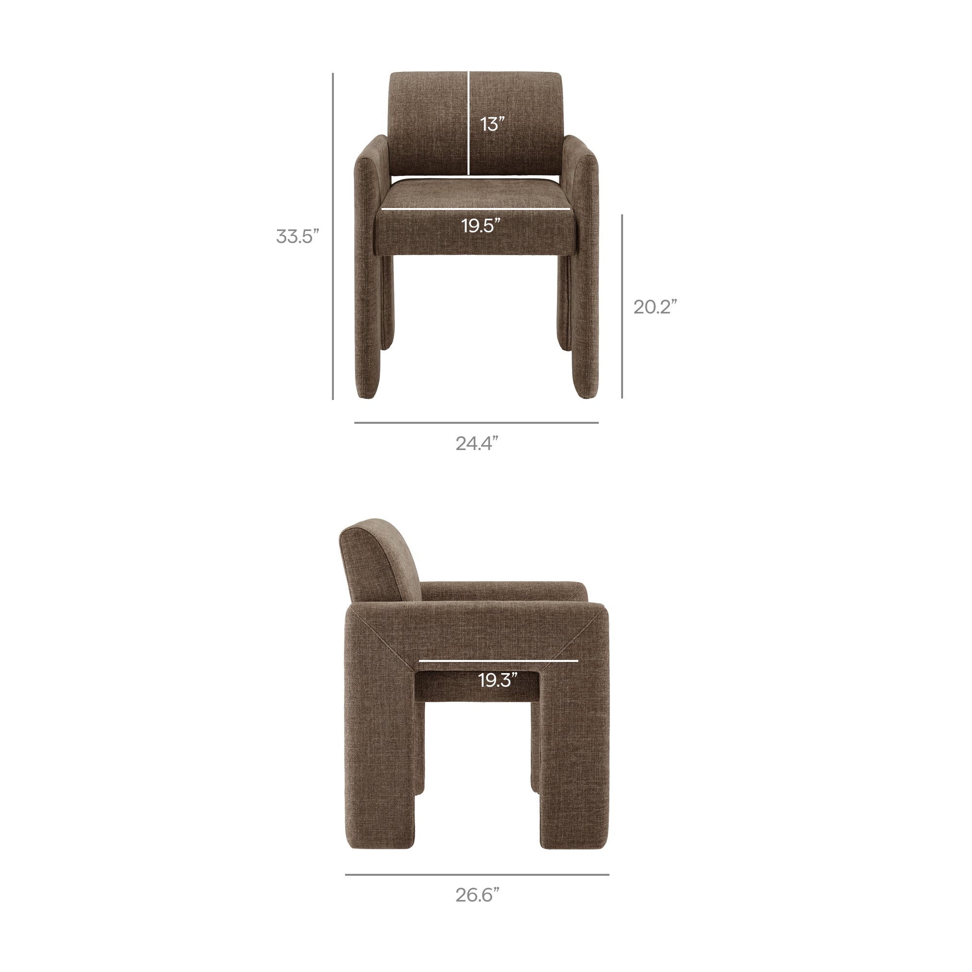 Daven Fabric Upholstered Dining Chair, Mocha