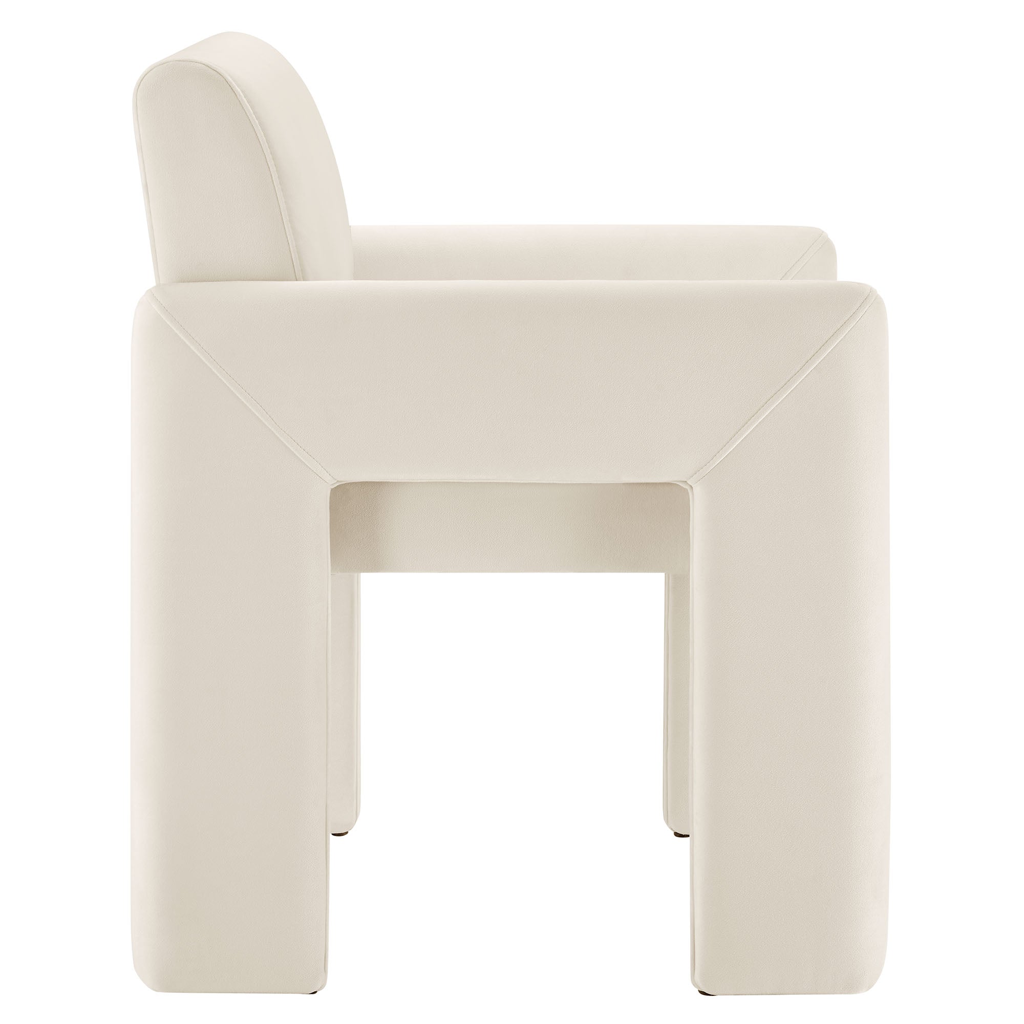Daven Stain-Resistant Performance Velvet Dining Armchair, Alabaster