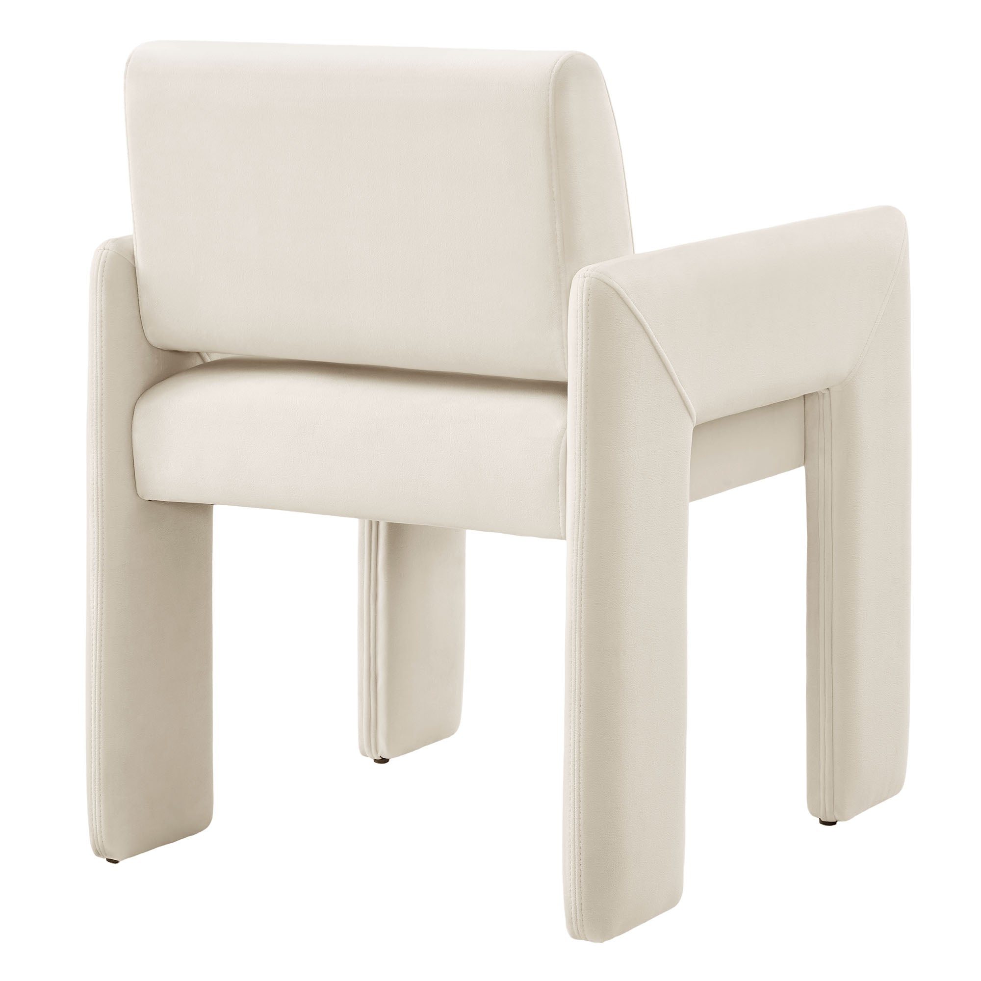 Daven Stain-Resistant Performance Velvet Dining Armchair, Alabaster