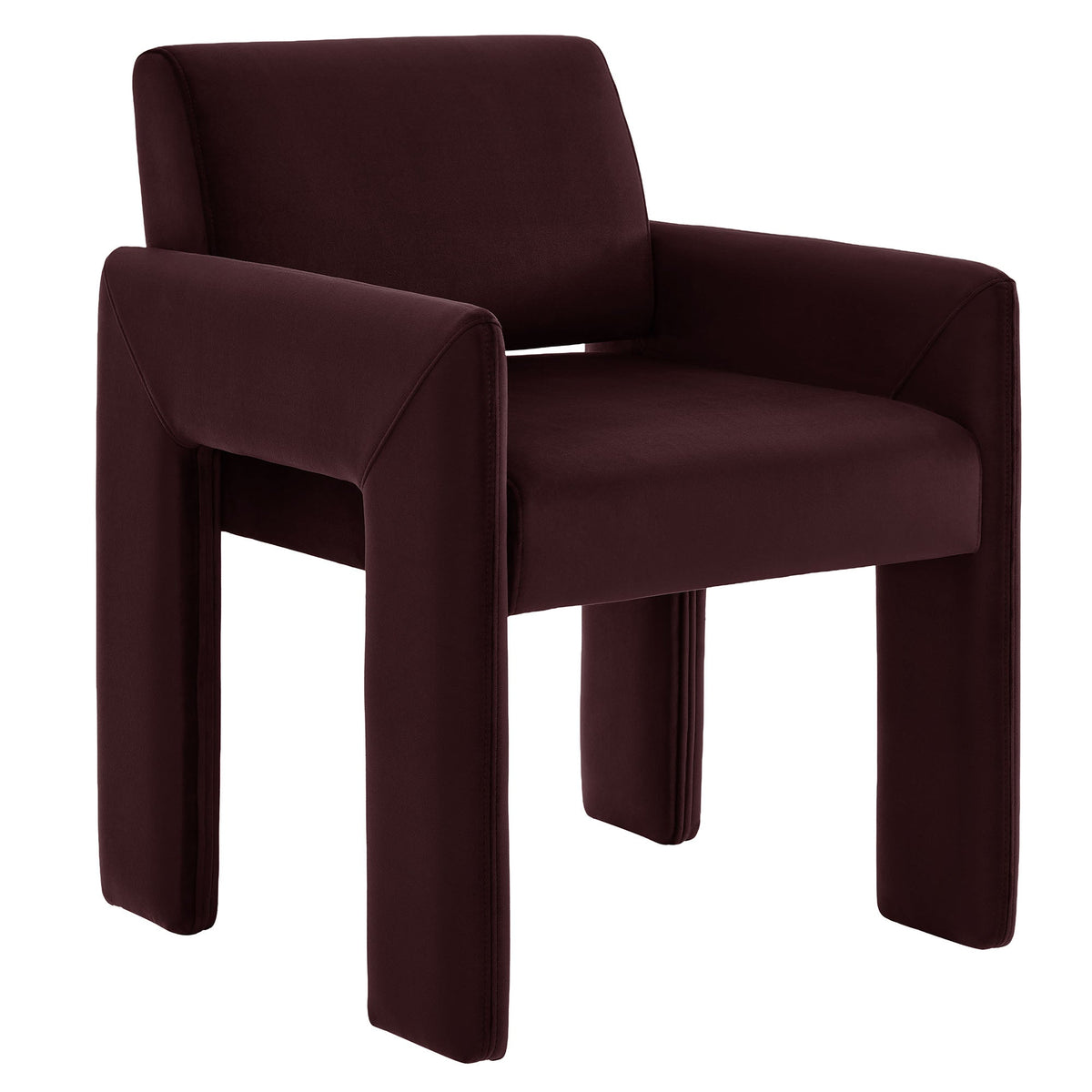 Daven Stain-Resistant Performance Velvet Dining Armchair, Mulberry