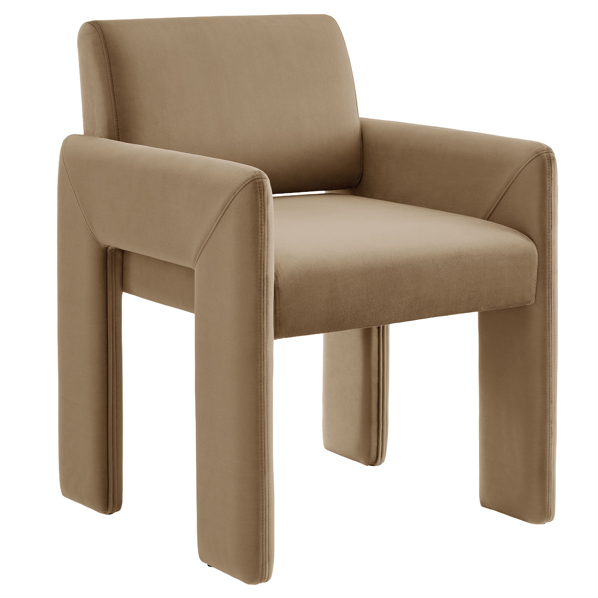 Daven Stain-Resistant Performance Velvet Dining Armchair, Taupe