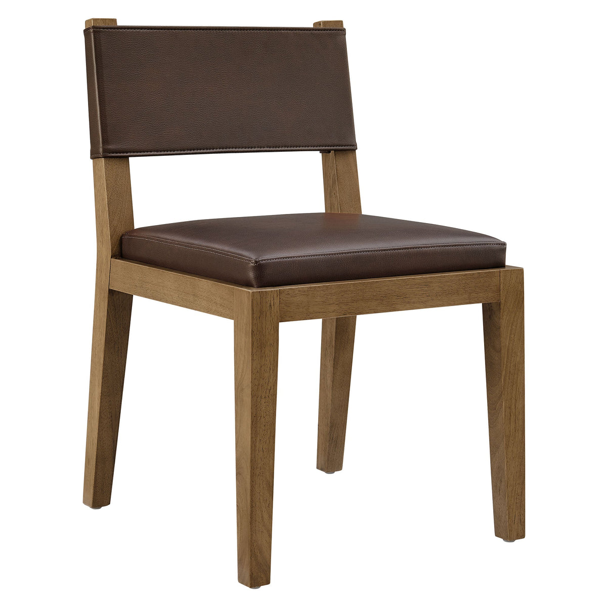 Calder Vegan Leather Dining Side Chair, Espresso