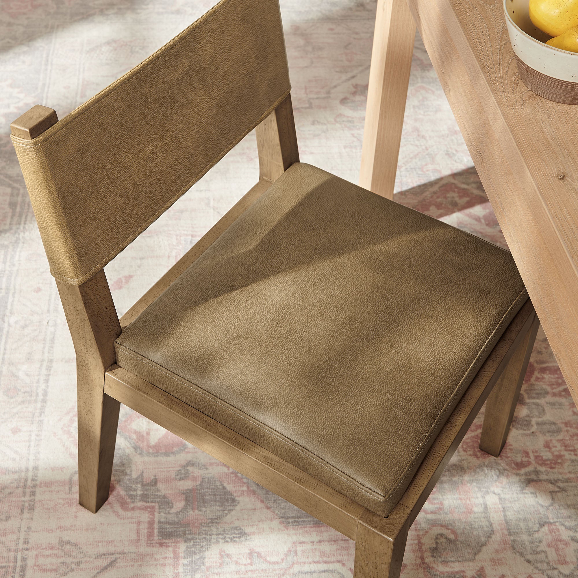 Calder Vegan Leather Dining Side Chair, Toast