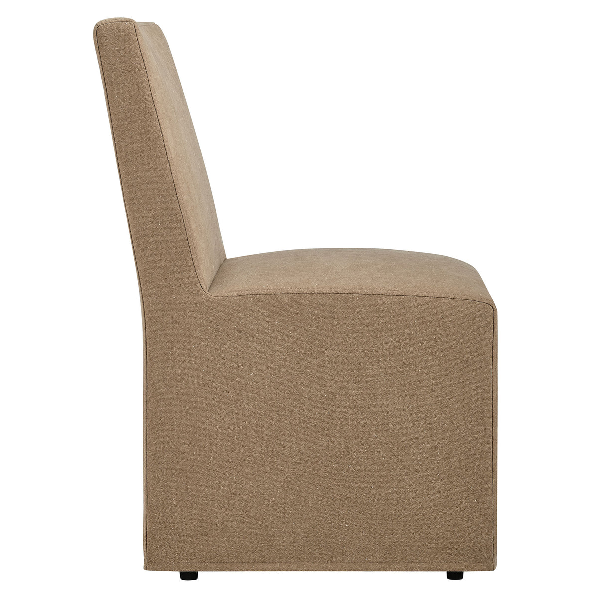 Tessera Upholstered Linen-Blend Slipcovered Dining Chair, Almond