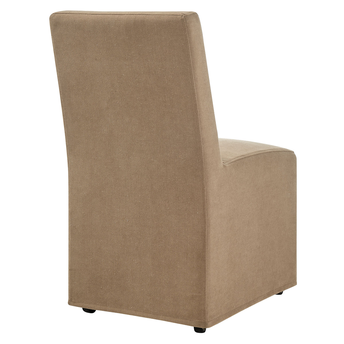 Tessera Upholstered Linen-Blend Slipcovered Dining Chair, Almond