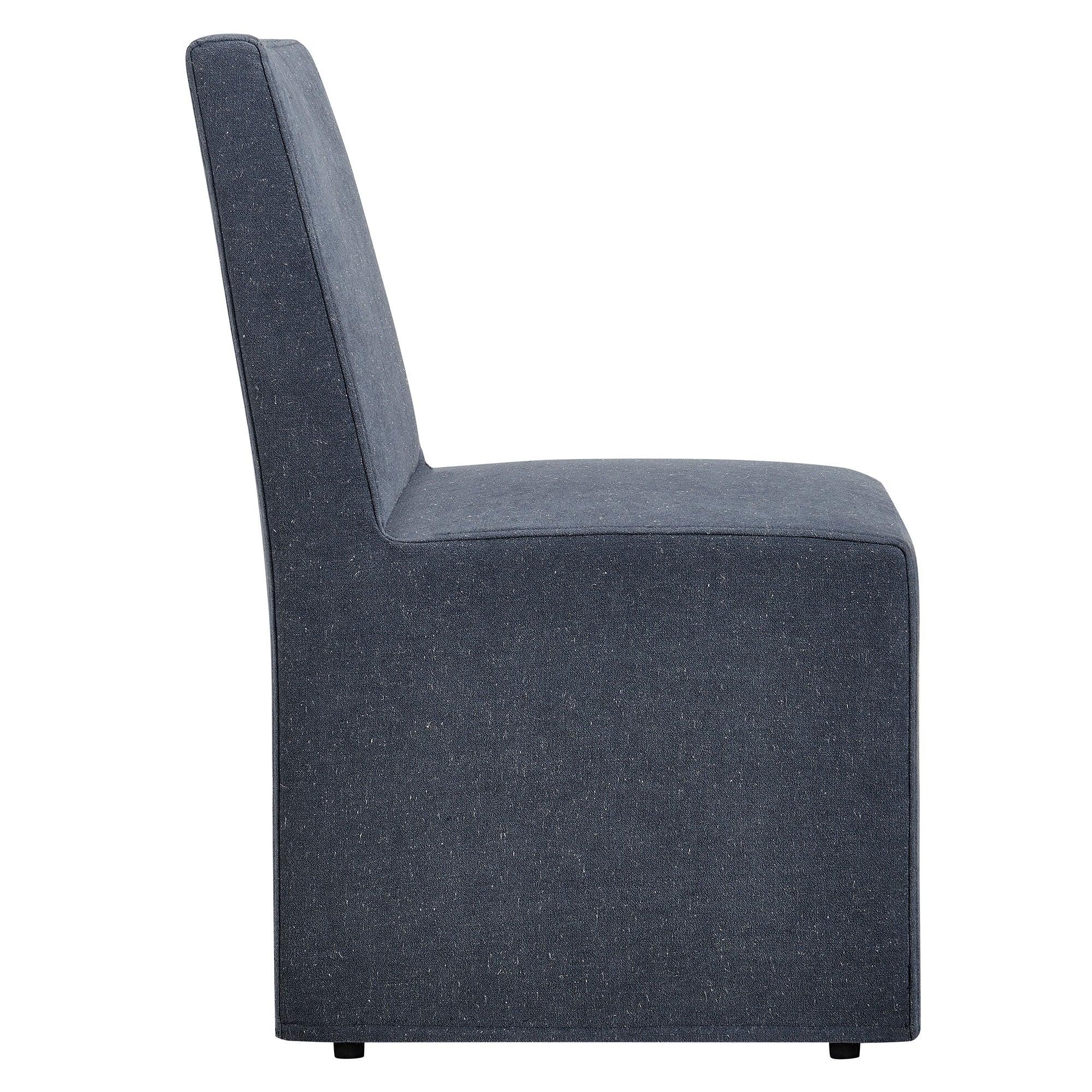 Tessera Upholstered Linen-Blend Slipcovered Dining Chair, Denim