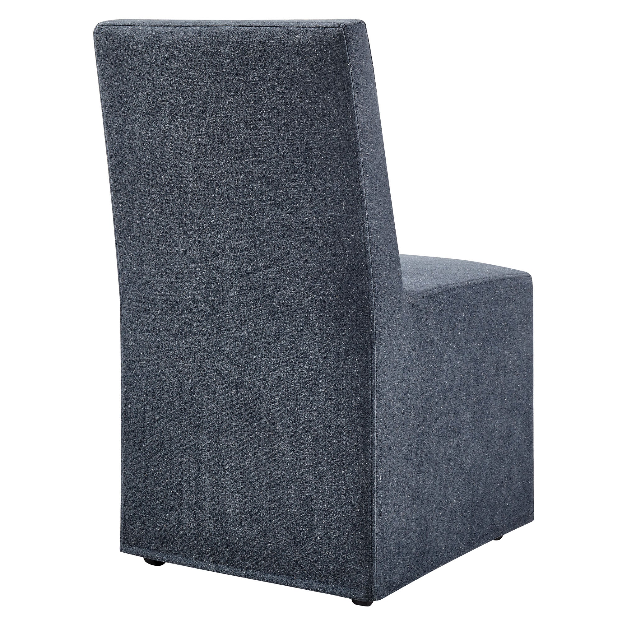 Tessera Upholstered Linen-Blend Slipcovered Dining Chair, Denim