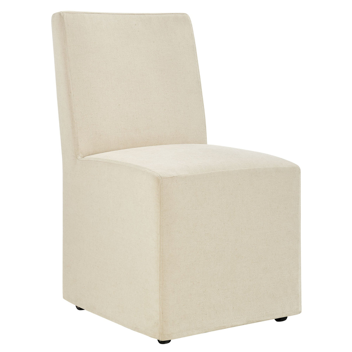Tessera Upholstered Linen-Blend Slipcovered Dining Chair, Linen