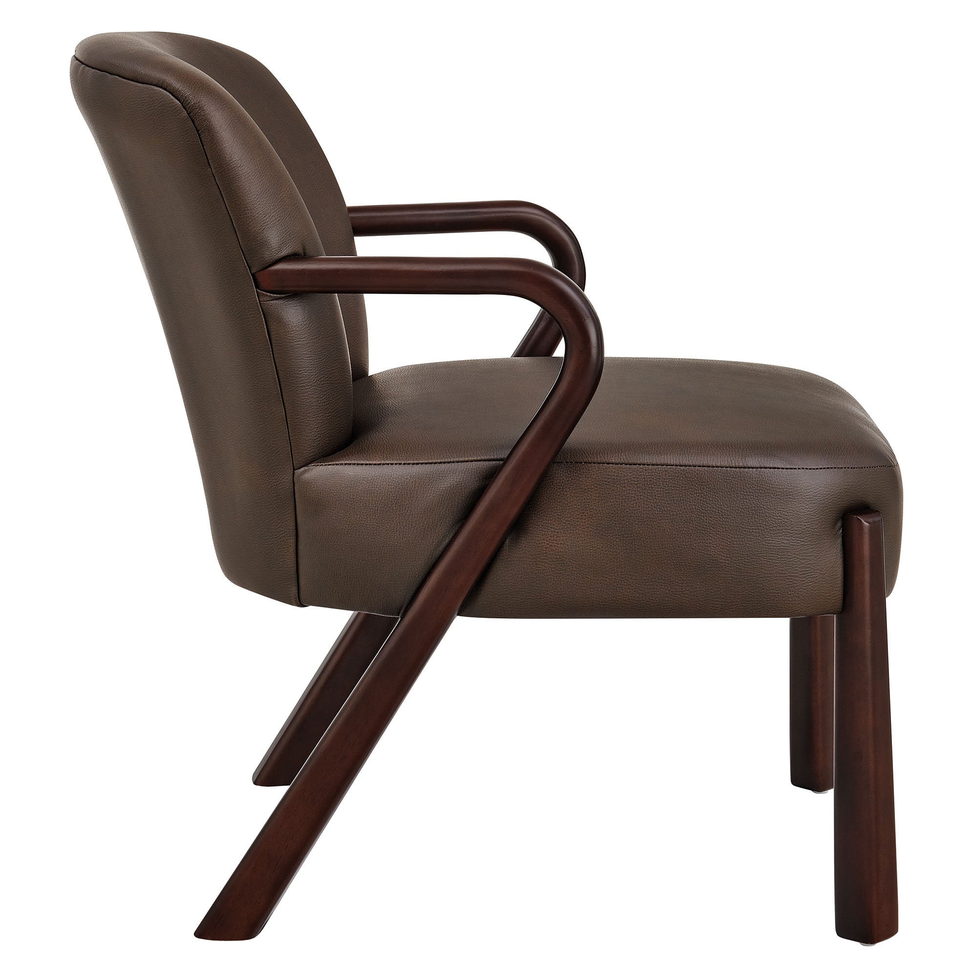 Arden Faux Leather Upholstered Accent Armchair, Espresso