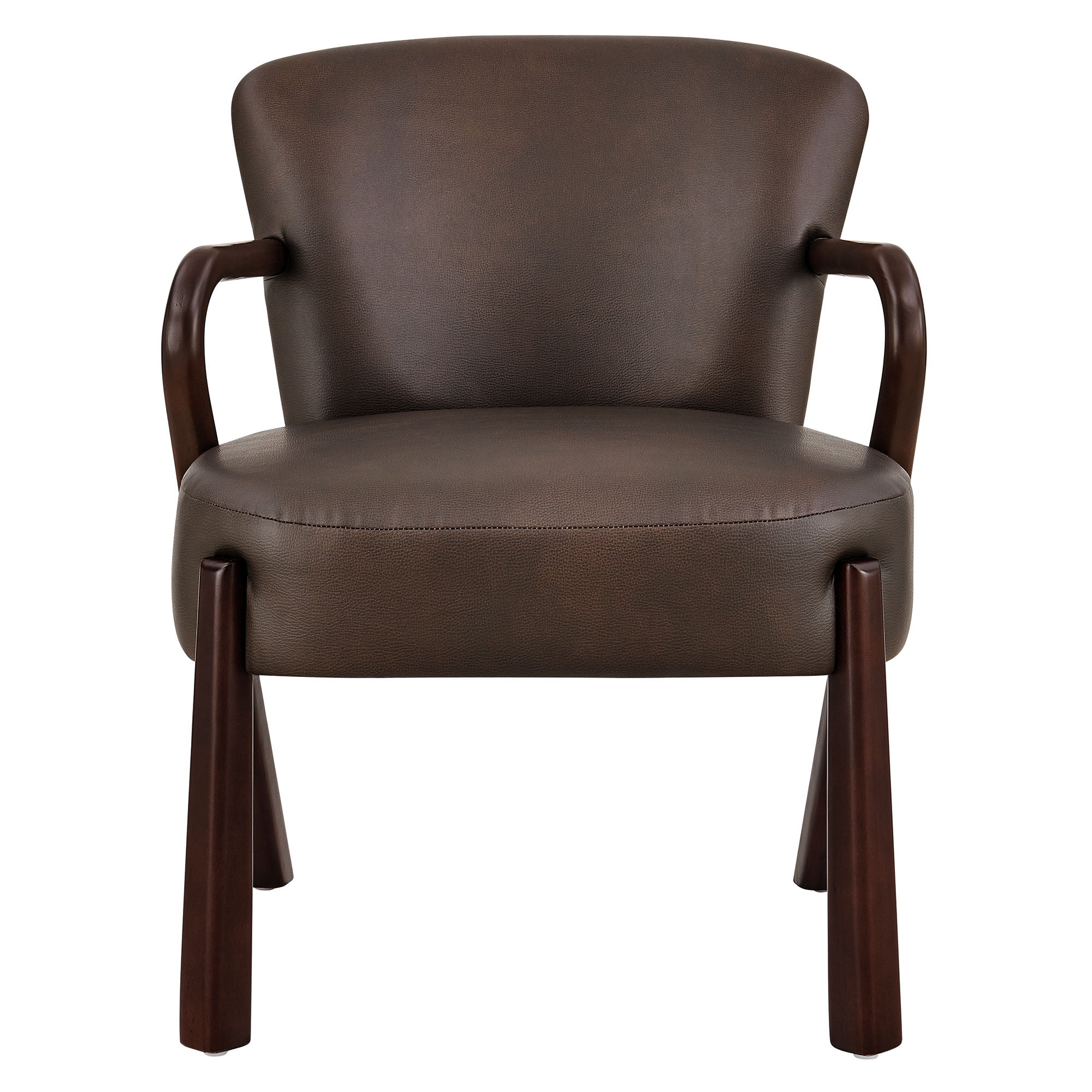Arden Faux Leather Upholstered Accent Armchair, Espresso