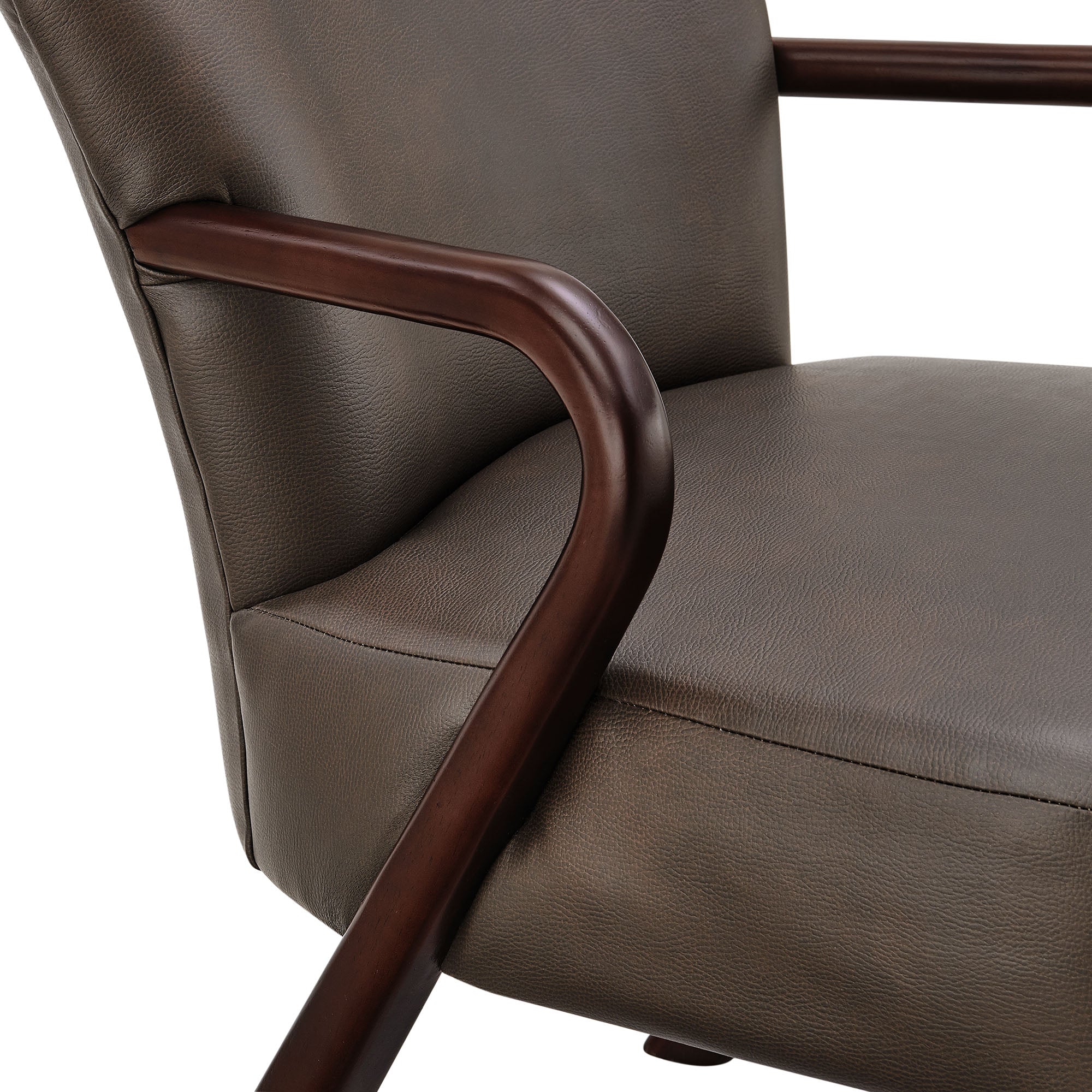 Arden Faux Leather Upholstered Accent Armchair, Espresso