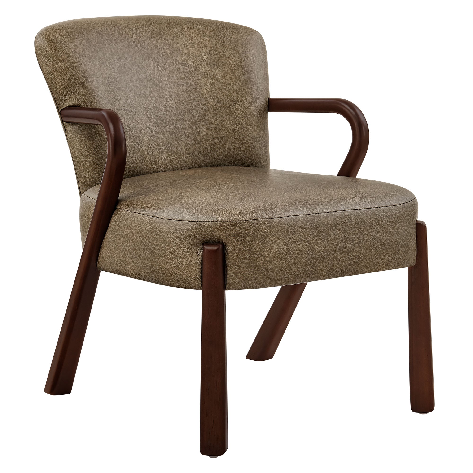 Arden Faux Leather Upholstered Accent Armchair, Mushroom