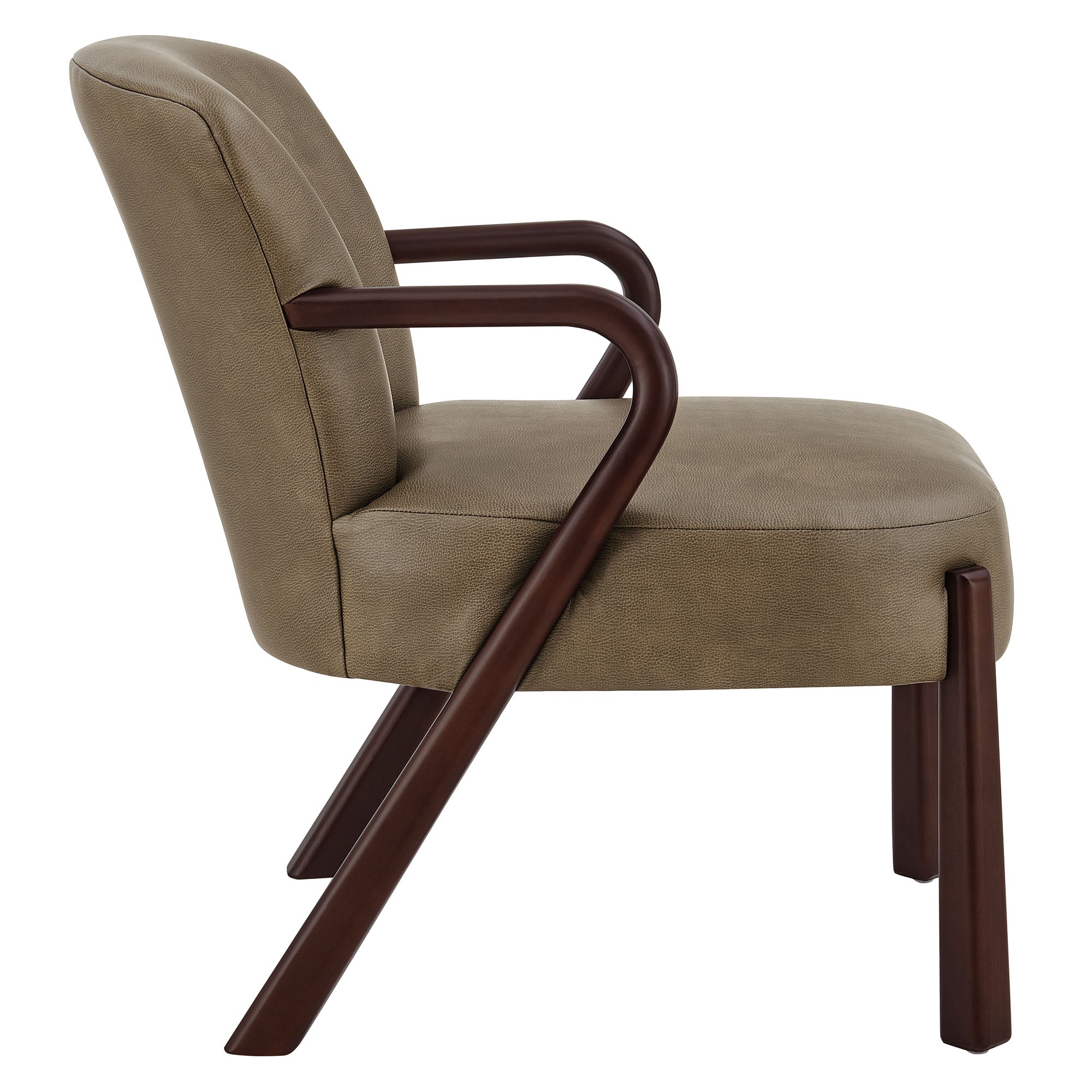 Arden Faux Leather Upholstered Accent Armchair, Mushroom