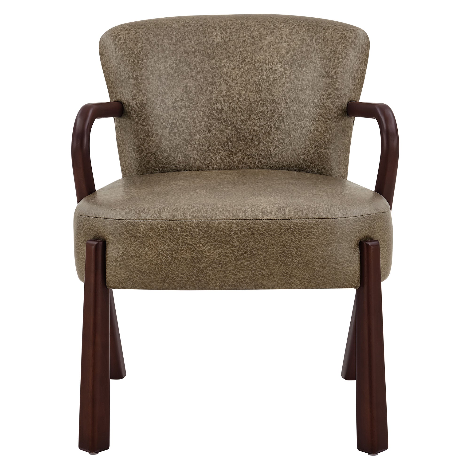 Arden Faux Leather Upholstered Accent Armchair, Mushroom