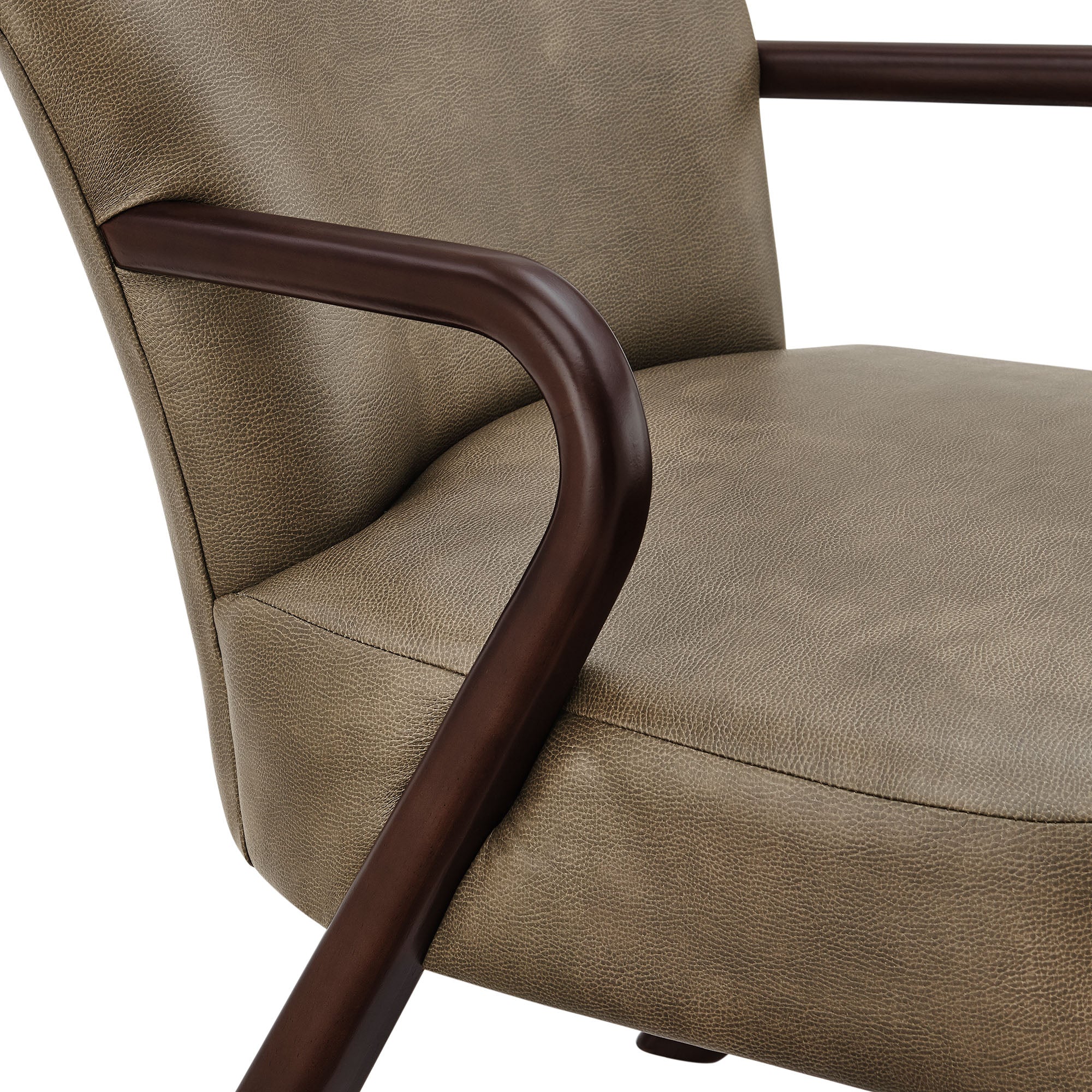 Arden Faux Leather Upholstered Accent Armchair, Mushroom